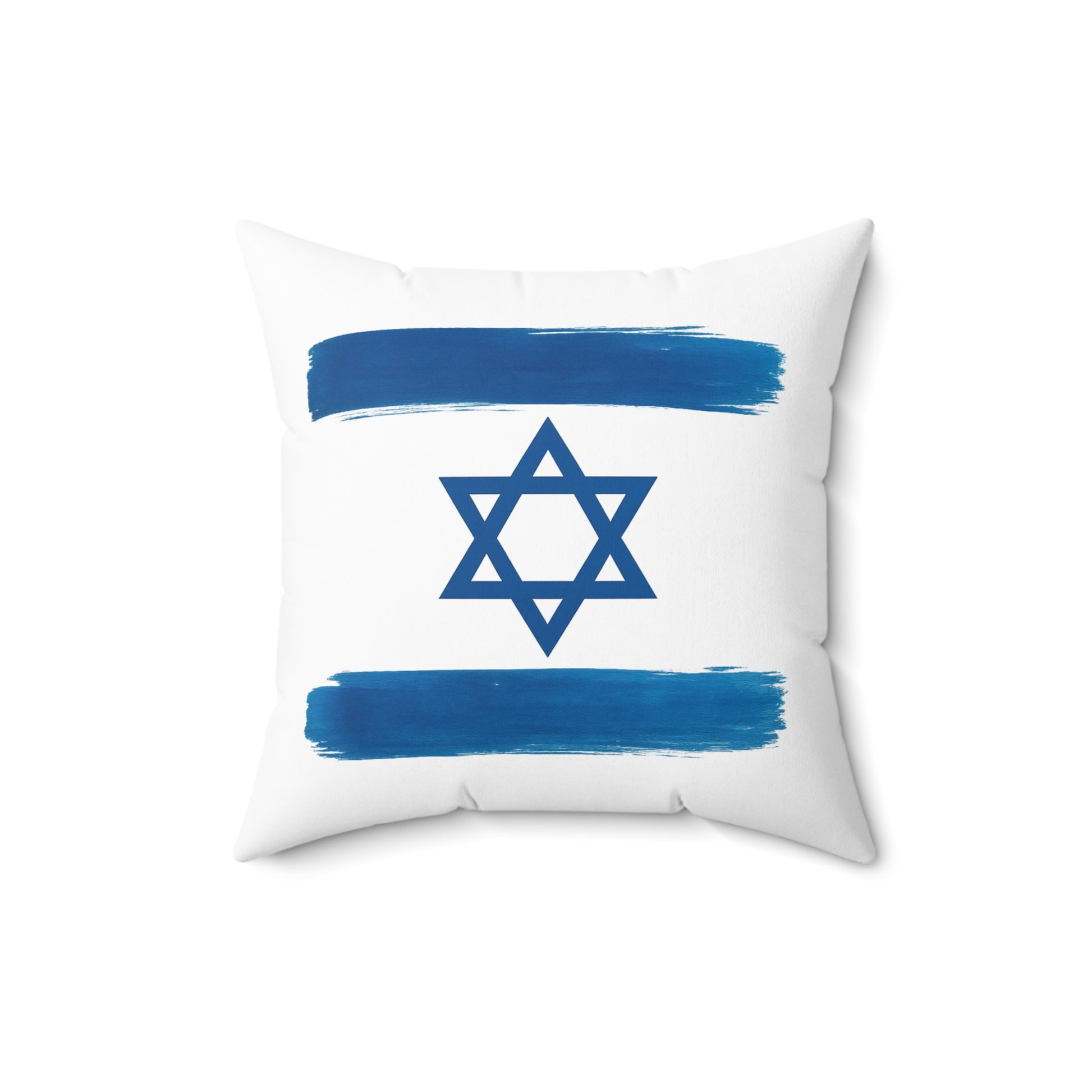 Blue Stars Of David Spun Polyester Square Pillow - American Zionist