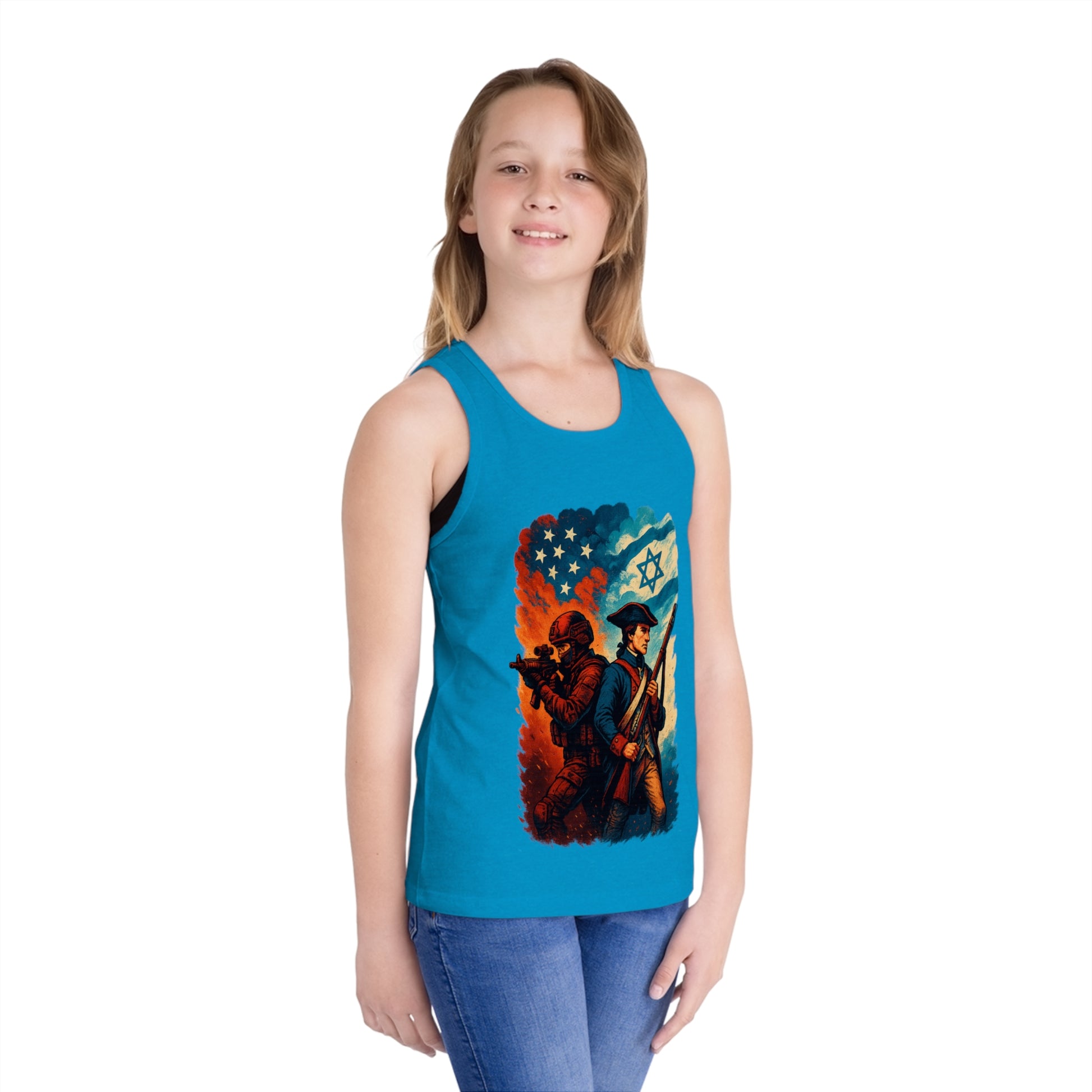 Defenders Across Generations Kid's Jersey Tank Top - American Zionist