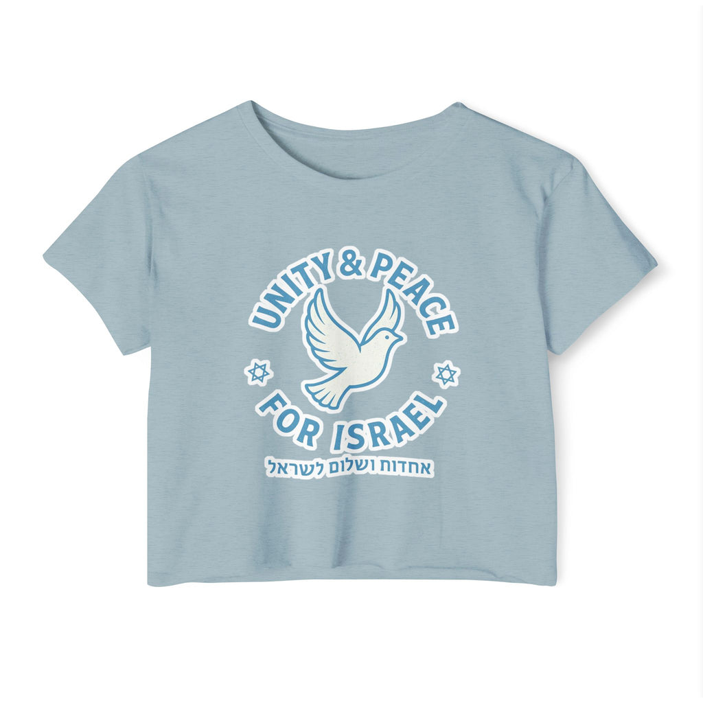 Unity Peace For Israel Women's Festival Crop Top - American Zionist