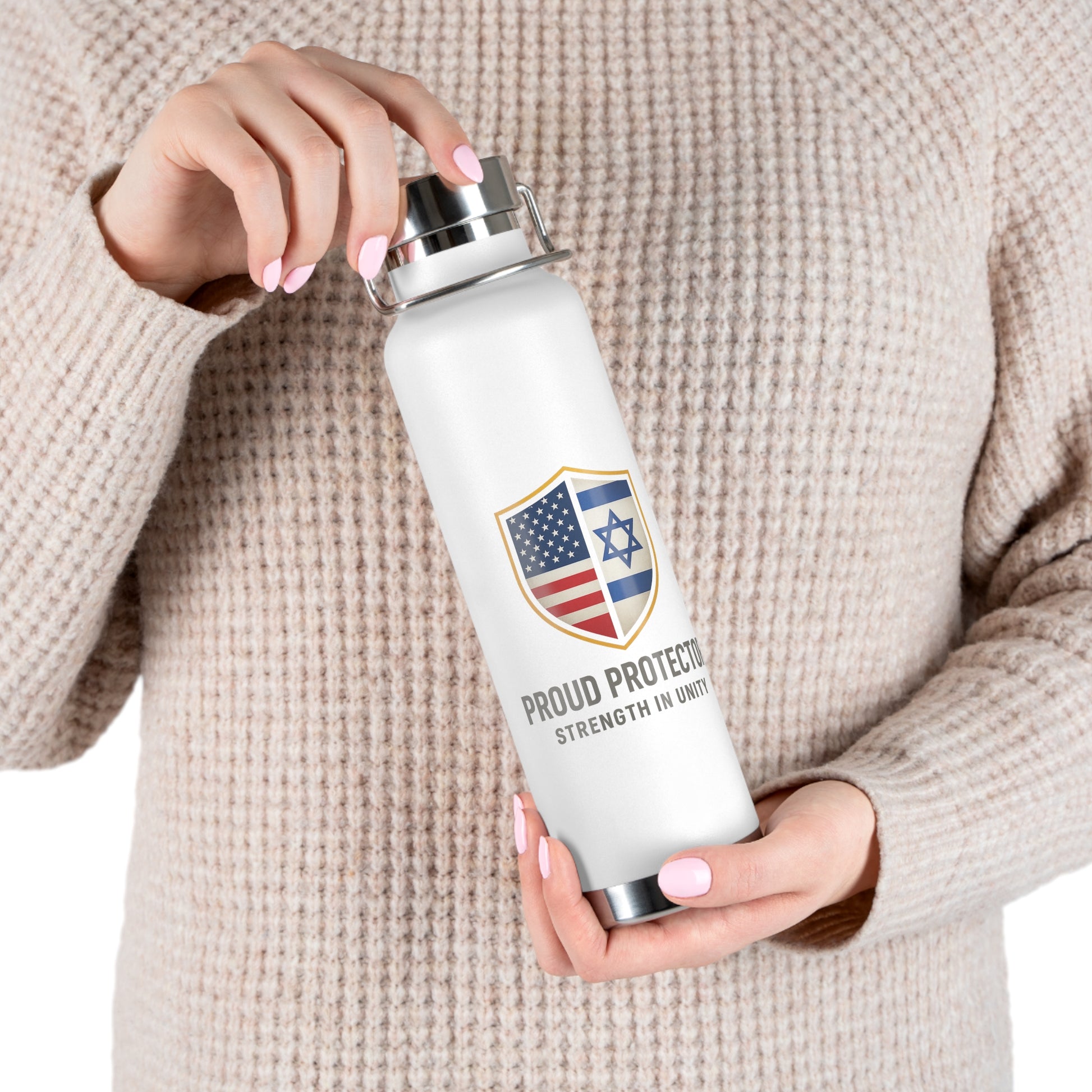 Proud Protector Copper Vacuum Insulated Bottle, 22oz - American Zionist