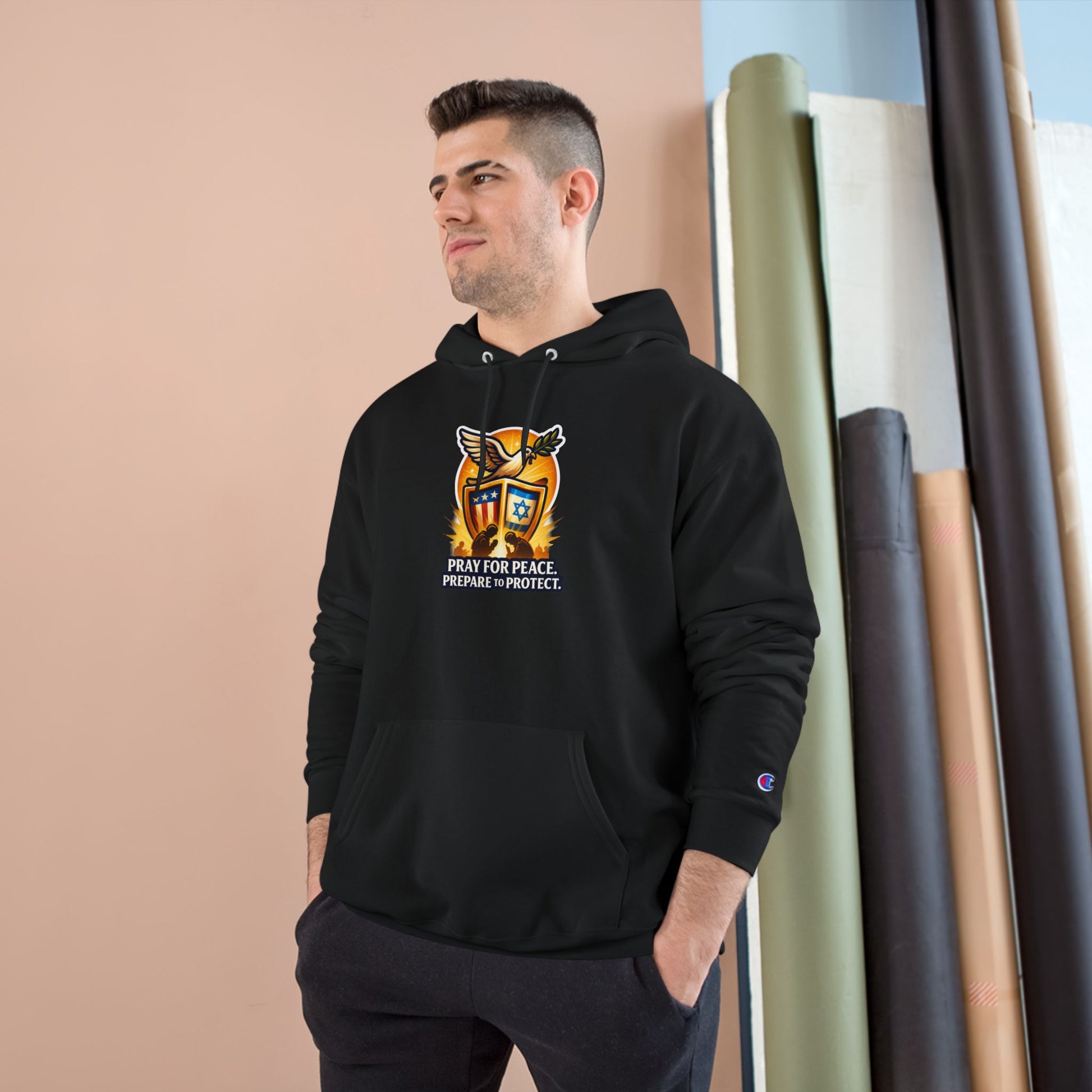 Pray For Peace Champion Hoodie - American Zionist