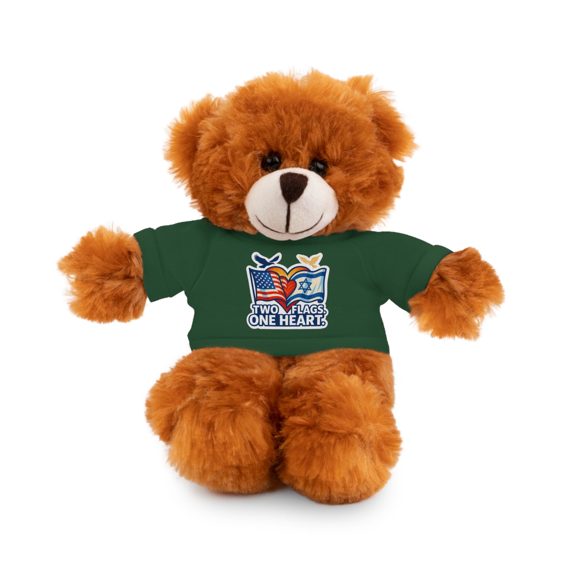 Two Flags. One Heart Stuffed Animals with Tee - American Zionist