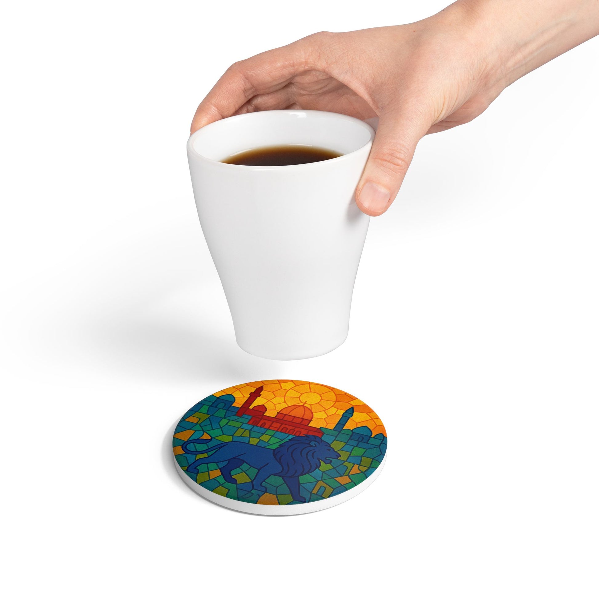 Guardian Of The City Ceramic Coaster - American Zionist