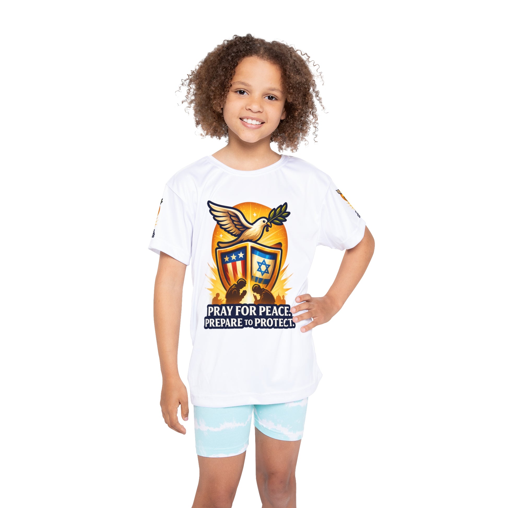 Pray for Peace Kids Sports Jersey (AOP) - American Zionist