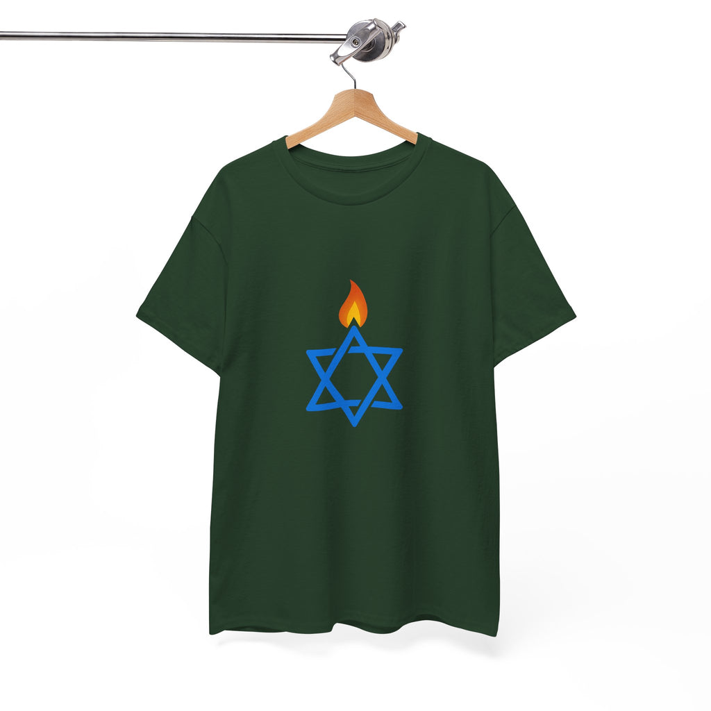 Fire Stars Of David Unisex Heavy Cotton Tee - American Zionist