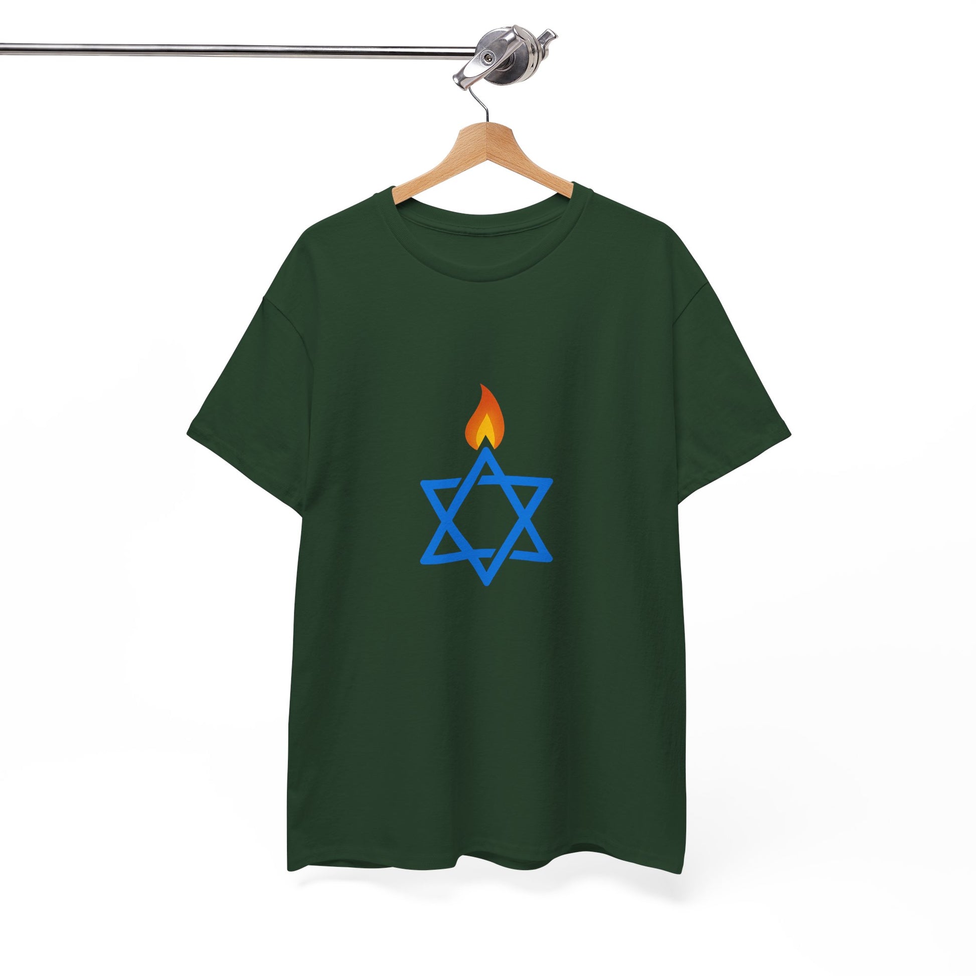 Fire Stars Of David Unisex Heavy Cotton Tee - American Zionist