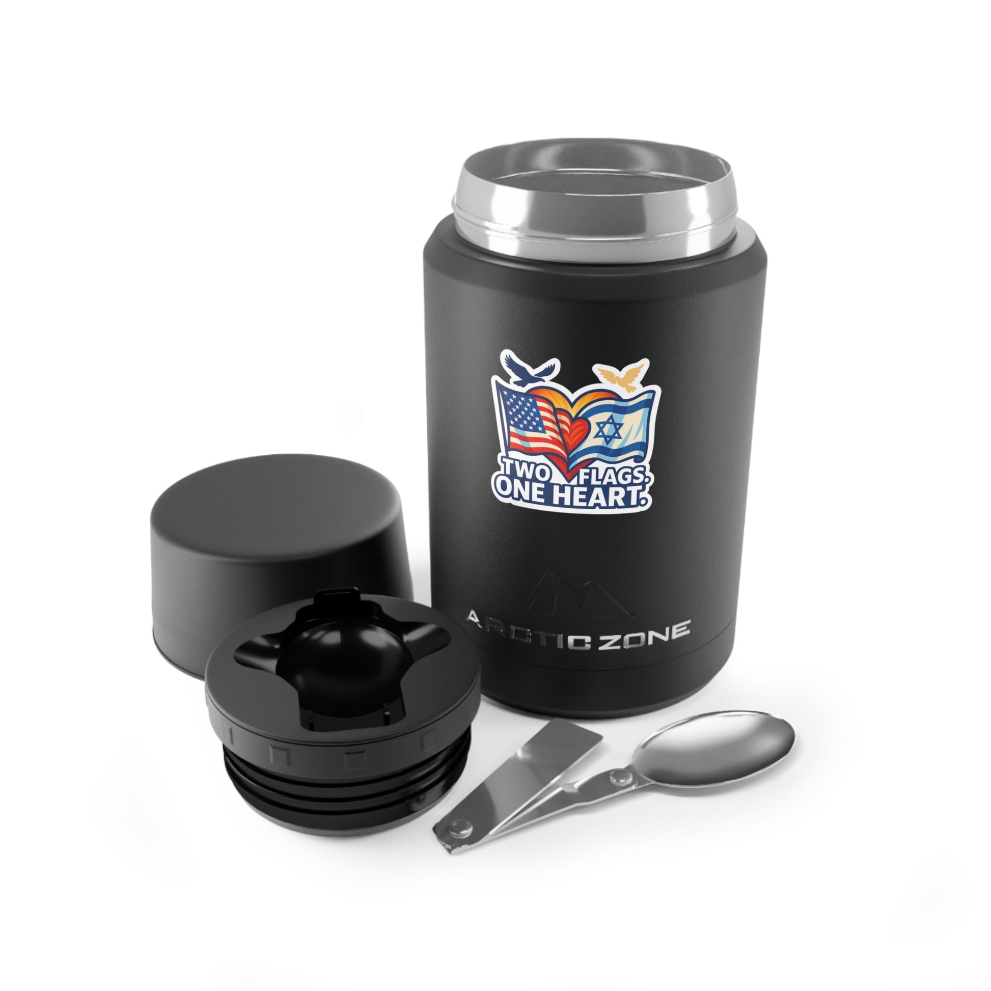 Two Flags. One Heart Titan Copper Insulated Food Storage - American Zionist