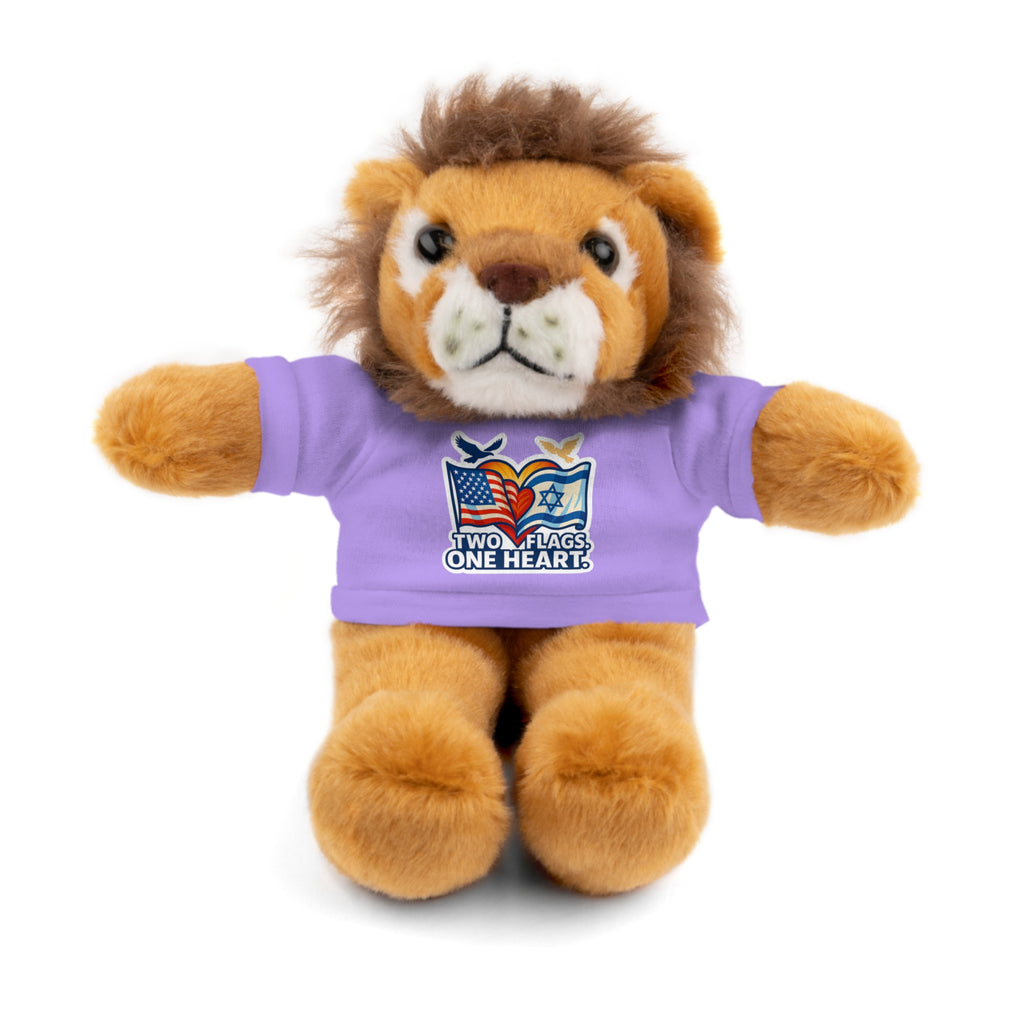 Two Flags. One Heart Stuffed Animals with Tee - American Zionist