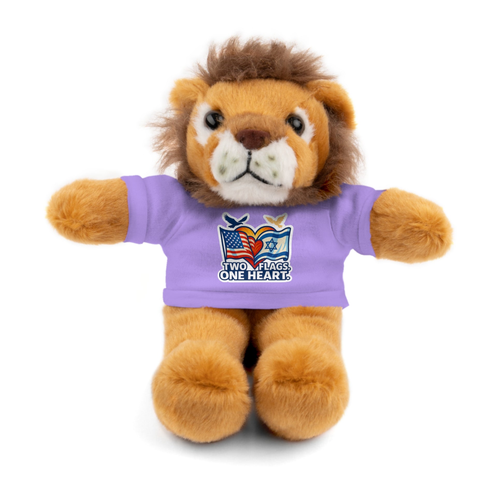 Two Flags. One Heart Stuffed Animals with Tee - American Zionist