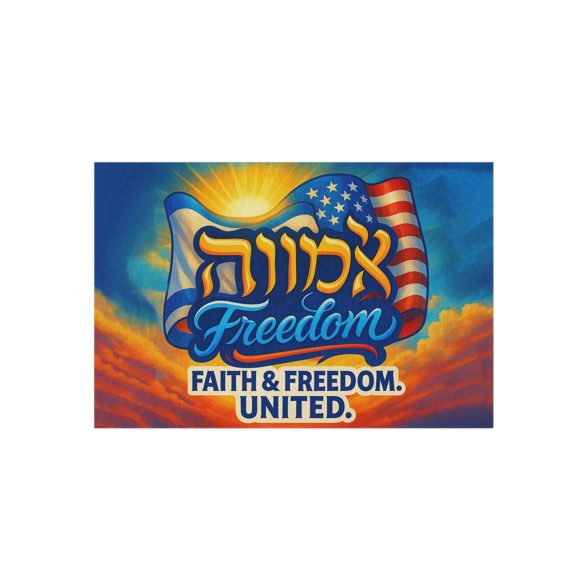 Faith Freedom United Outdoor Rug - American Zionist