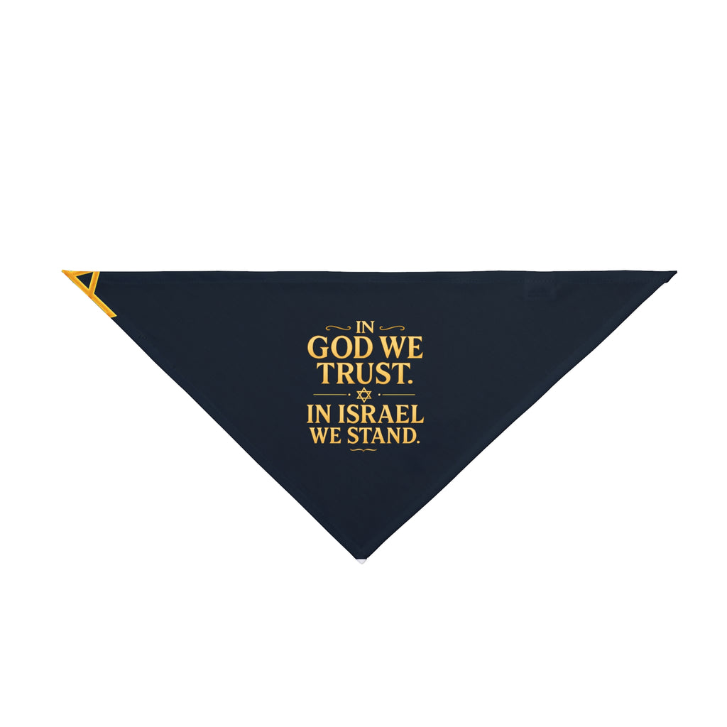 In God We Trust, In Israel We Stand with Stars Pet Bandana - American Zionist