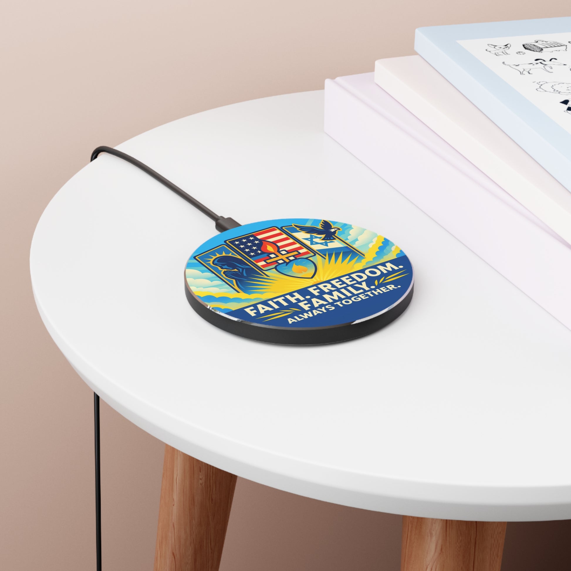 Guided By Faith's Flame Wireless Charger - American Zionist