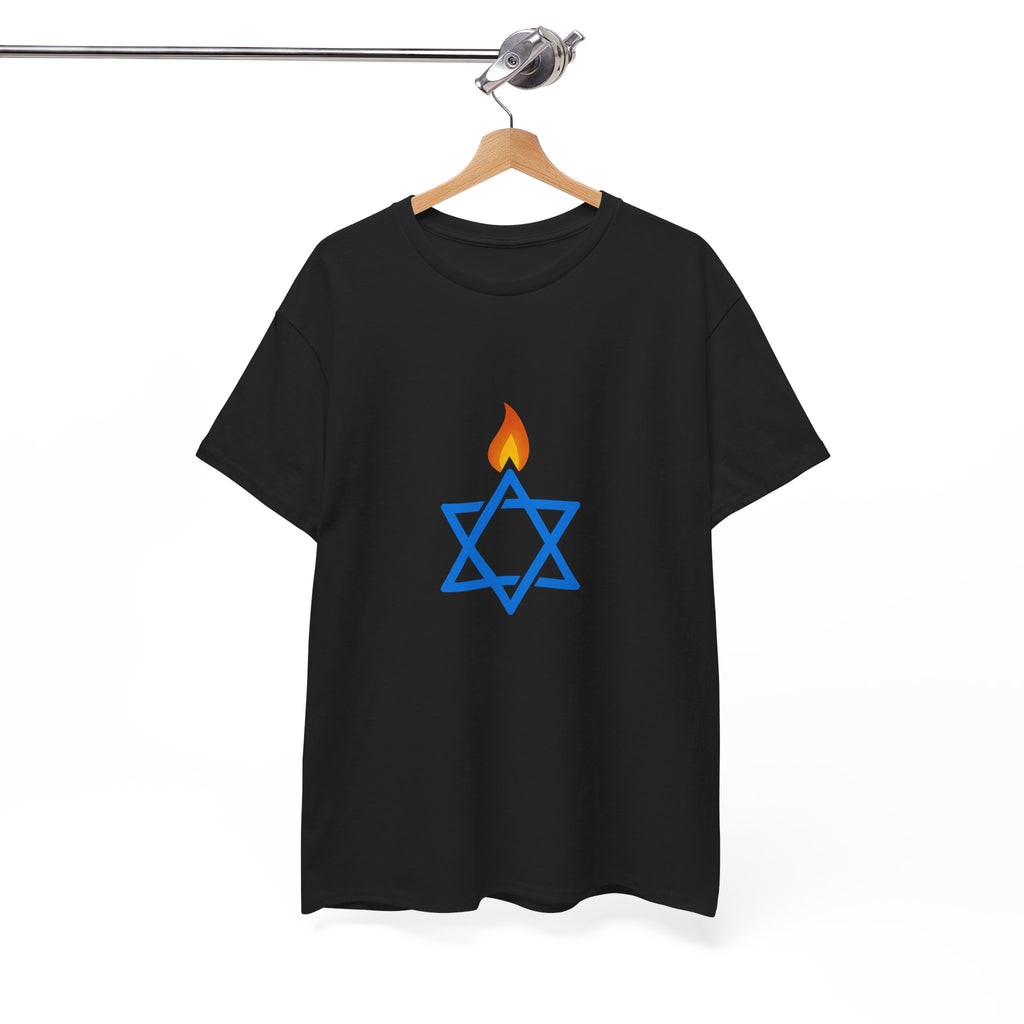 Fire Stars Of David Unisex Heavy Cotton Tee - American Zionist