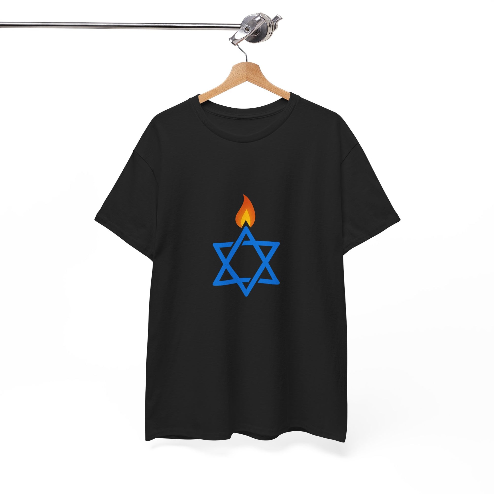 Fire Stars Of David Unisex Heavy Cotton Tee - American Zionist