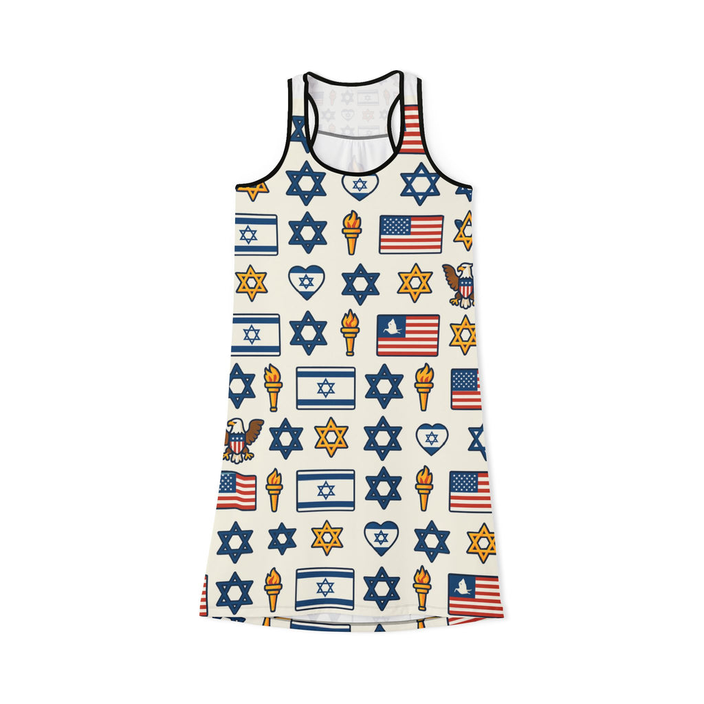 Symbol of Shared Freedom Women's Racerback Dress (AOP) - American Zionist