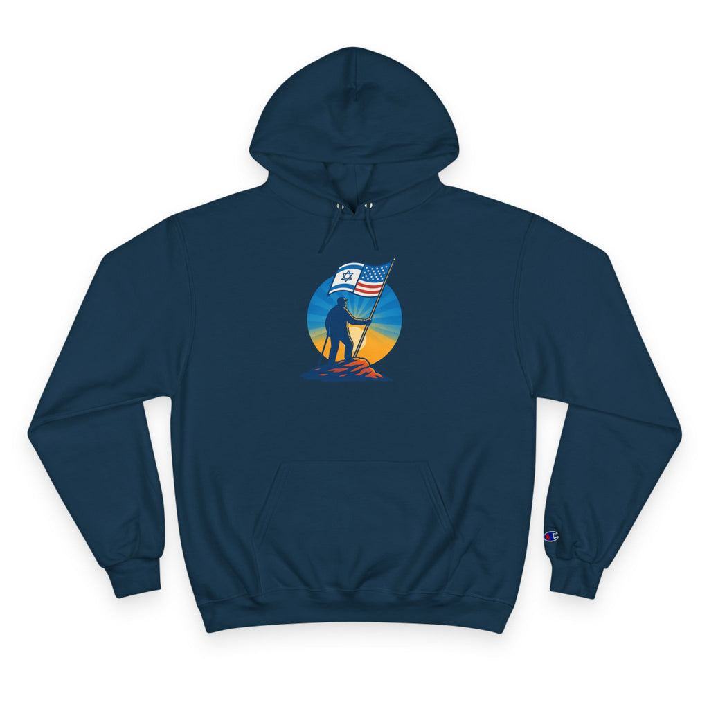 Grandpa Stands Tall Champion Hoodie - American Zionist