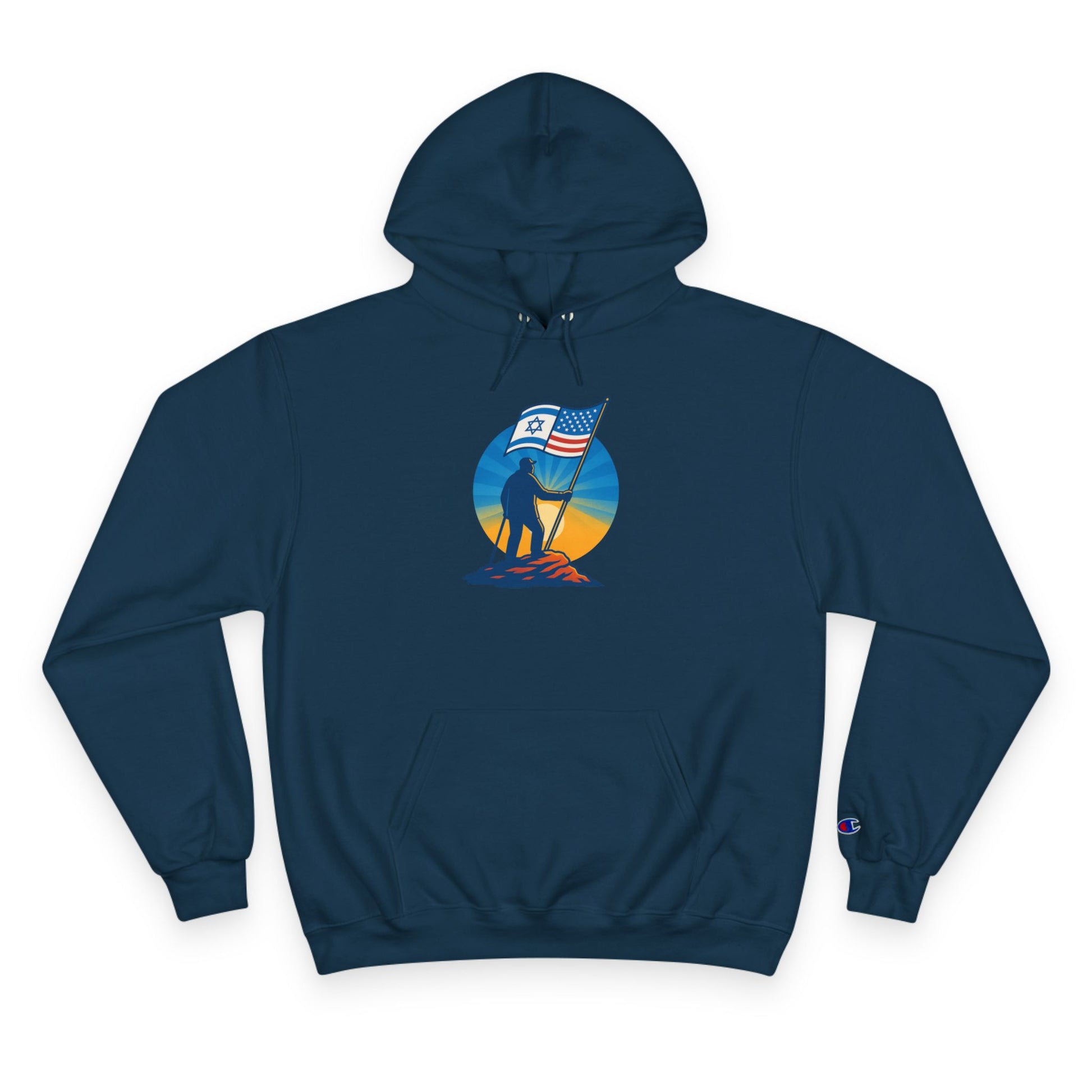 Grandpa Stands Tall Champion Hoodie - American Zionist