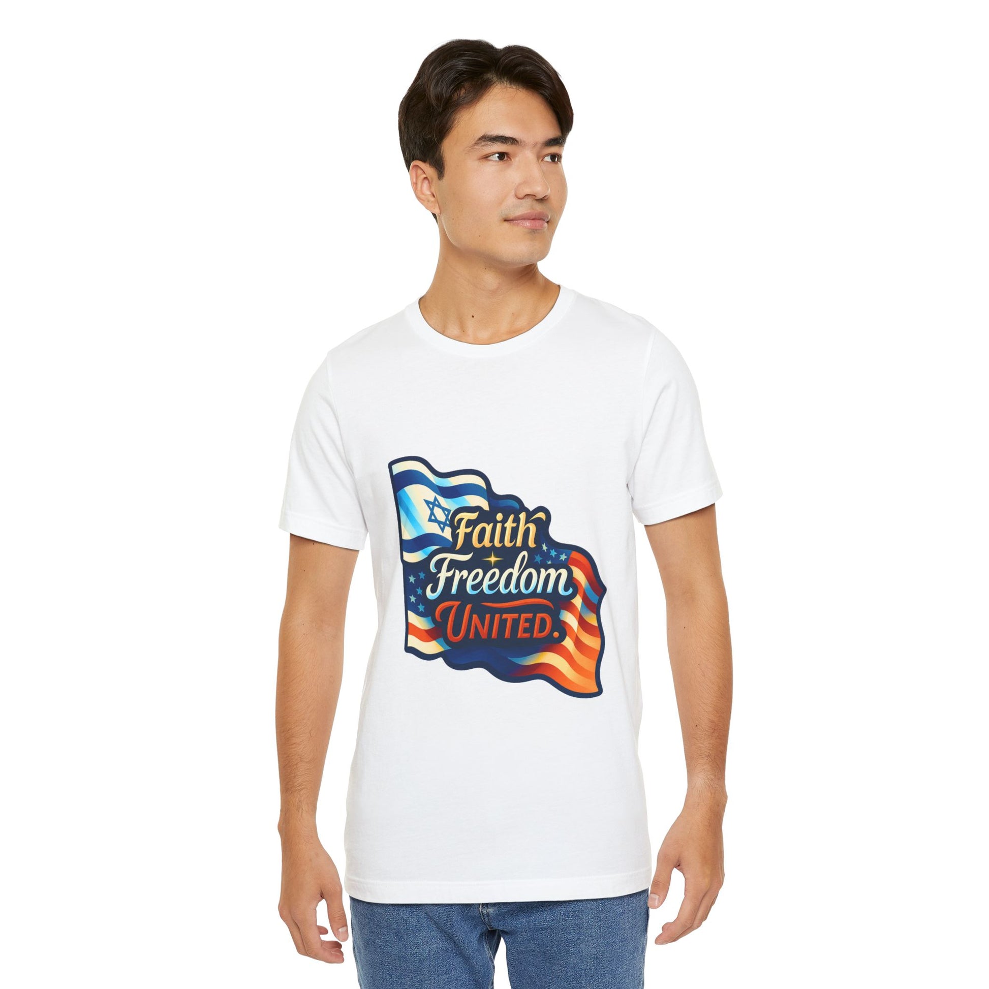 Faith Freedom United Unisex Jersey T-Shirt - American Zionist
