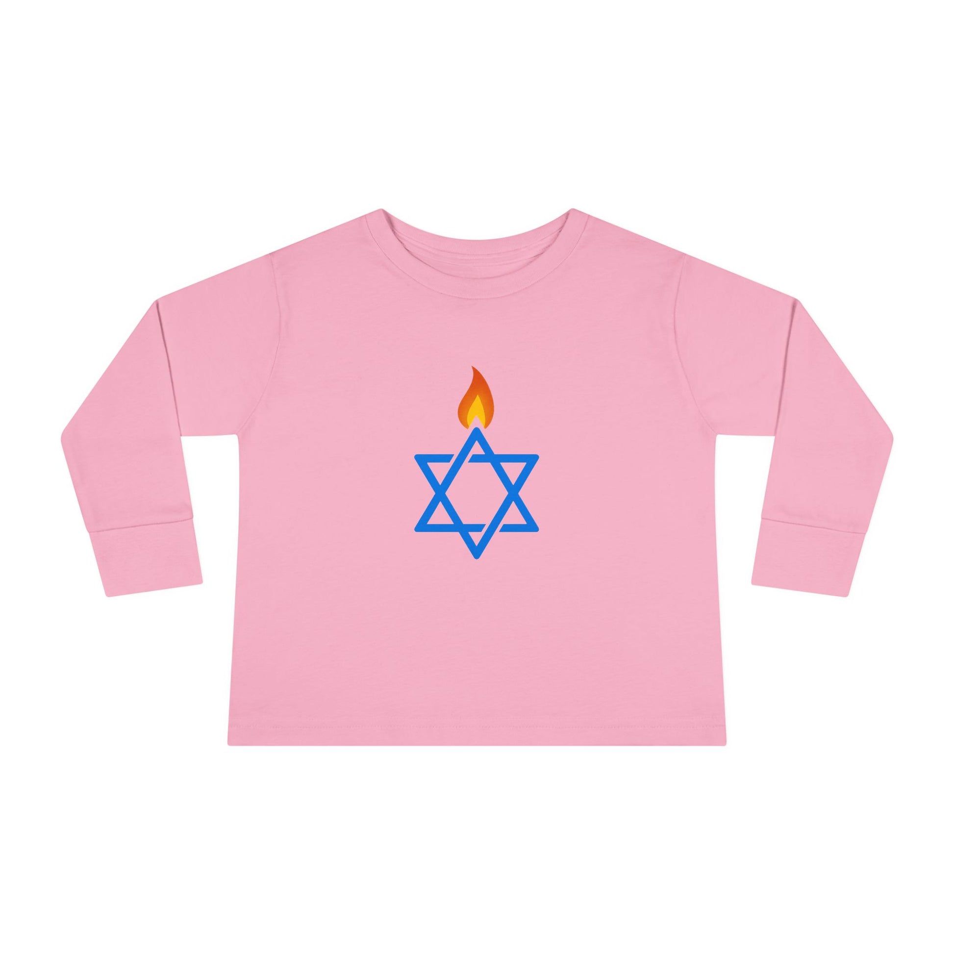 Fire Stars Of David Toddler Long Sleeve Tee - American Zionist