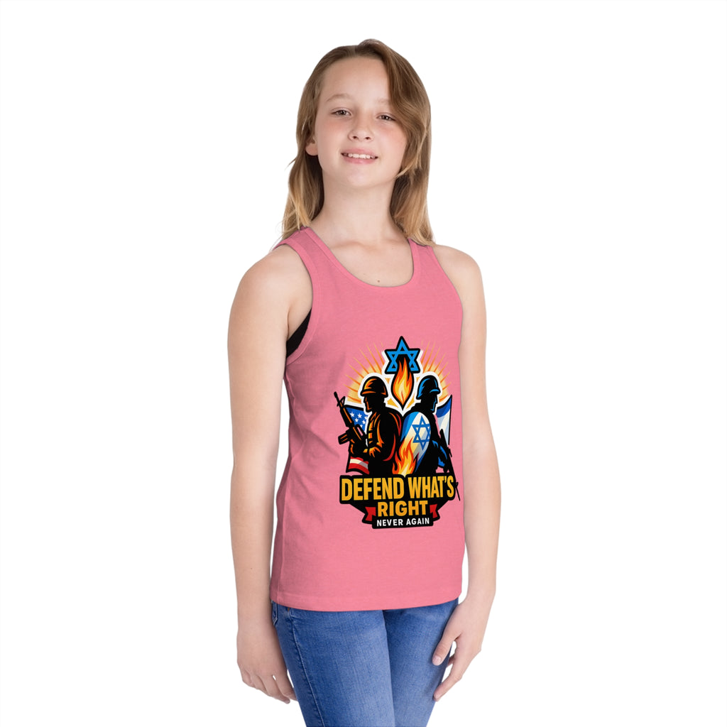 Defend What's Right Kids Jersey Tank Top - American Zionist