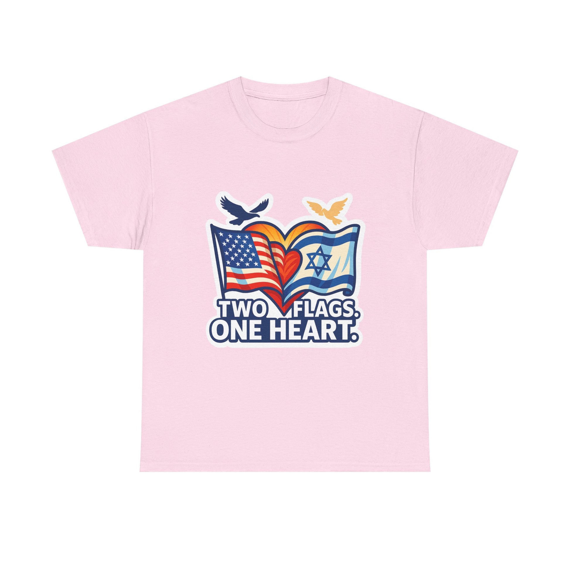 Two Flags One Heart Unisex Heavy Cotton Tee - American Zionist