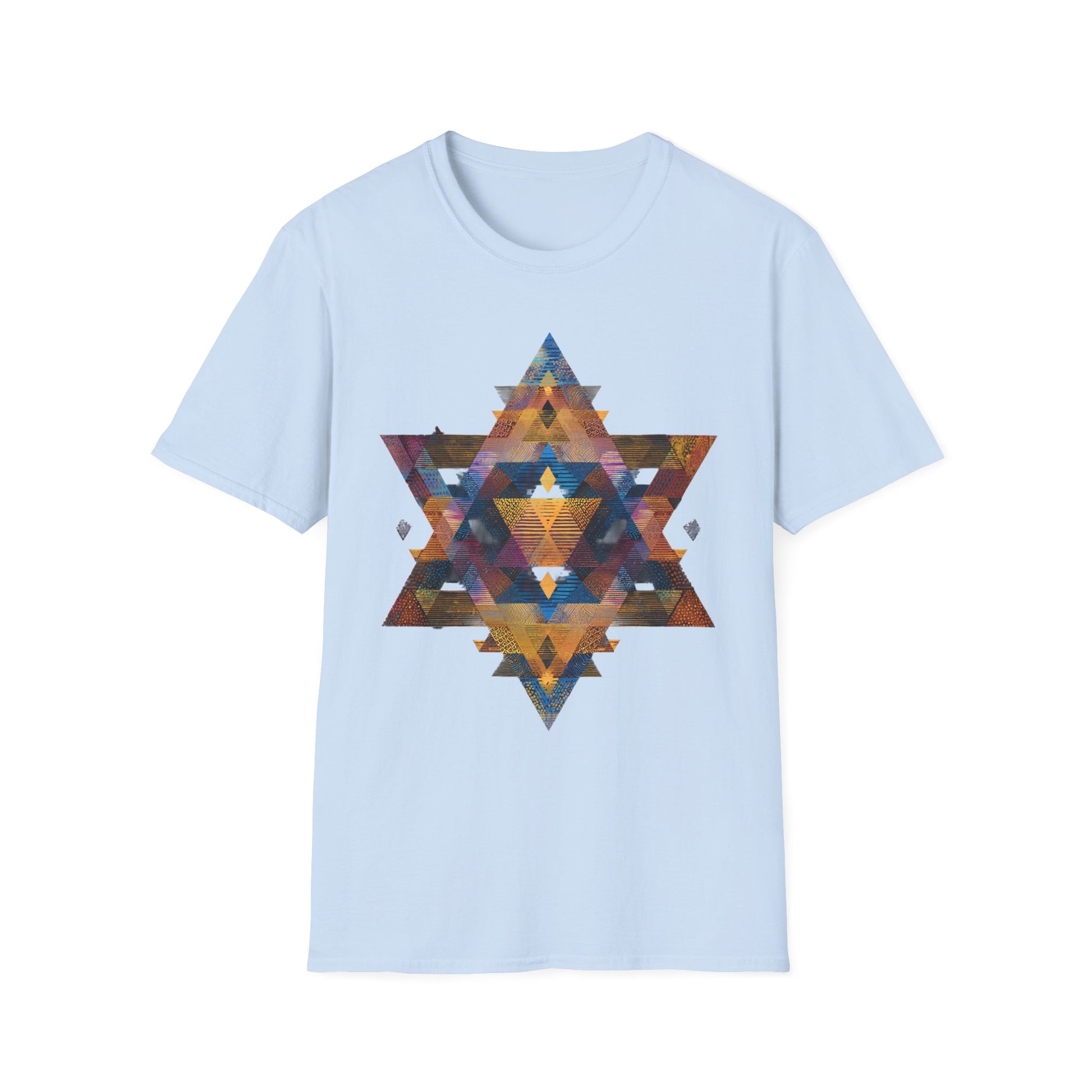 Star of David Geometric Unisex Softstyle T-Shirt - American Zionist