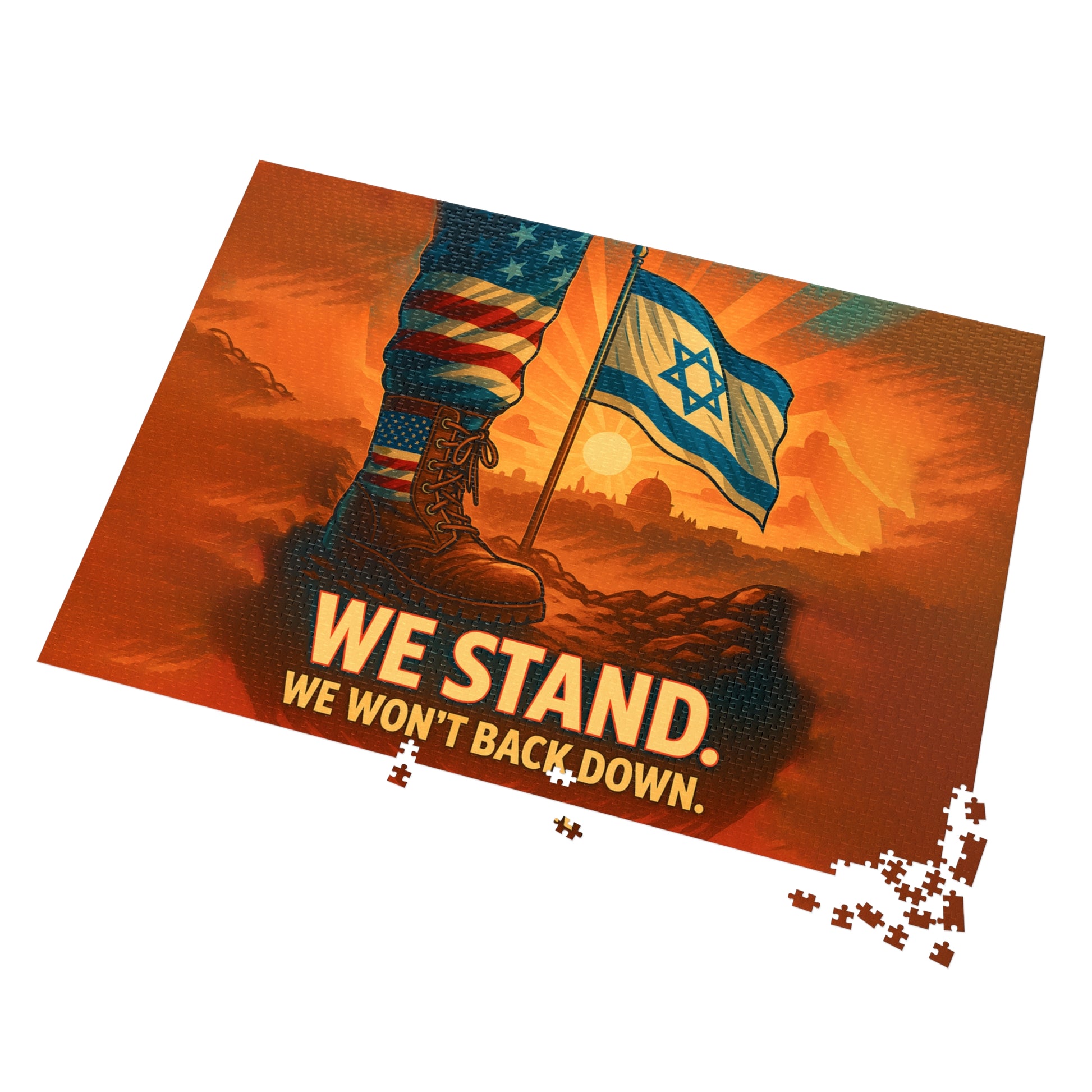 We Stand Jigsaw Puzzle with Tin - American Zionist