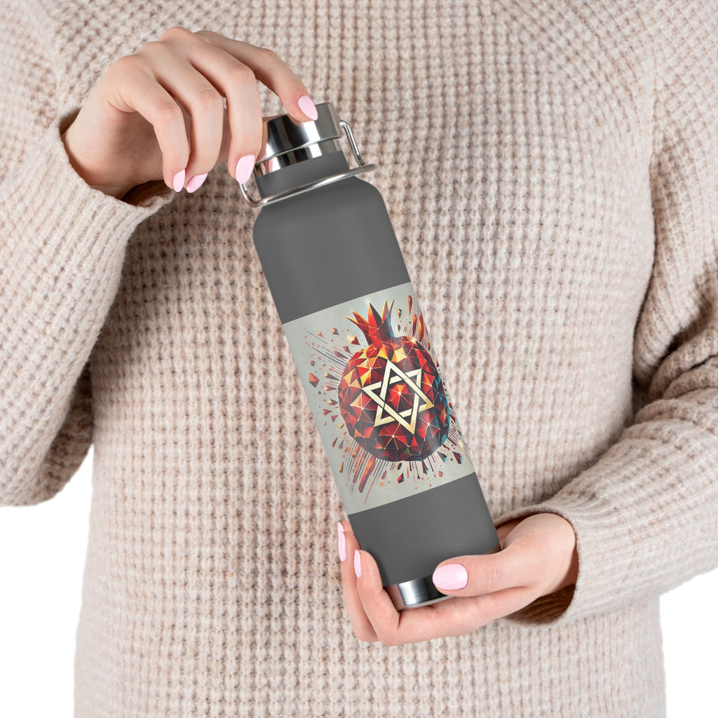Pomegranate Star of David Copper Vacuum Insulated Bottle, 22oz - American Zionist