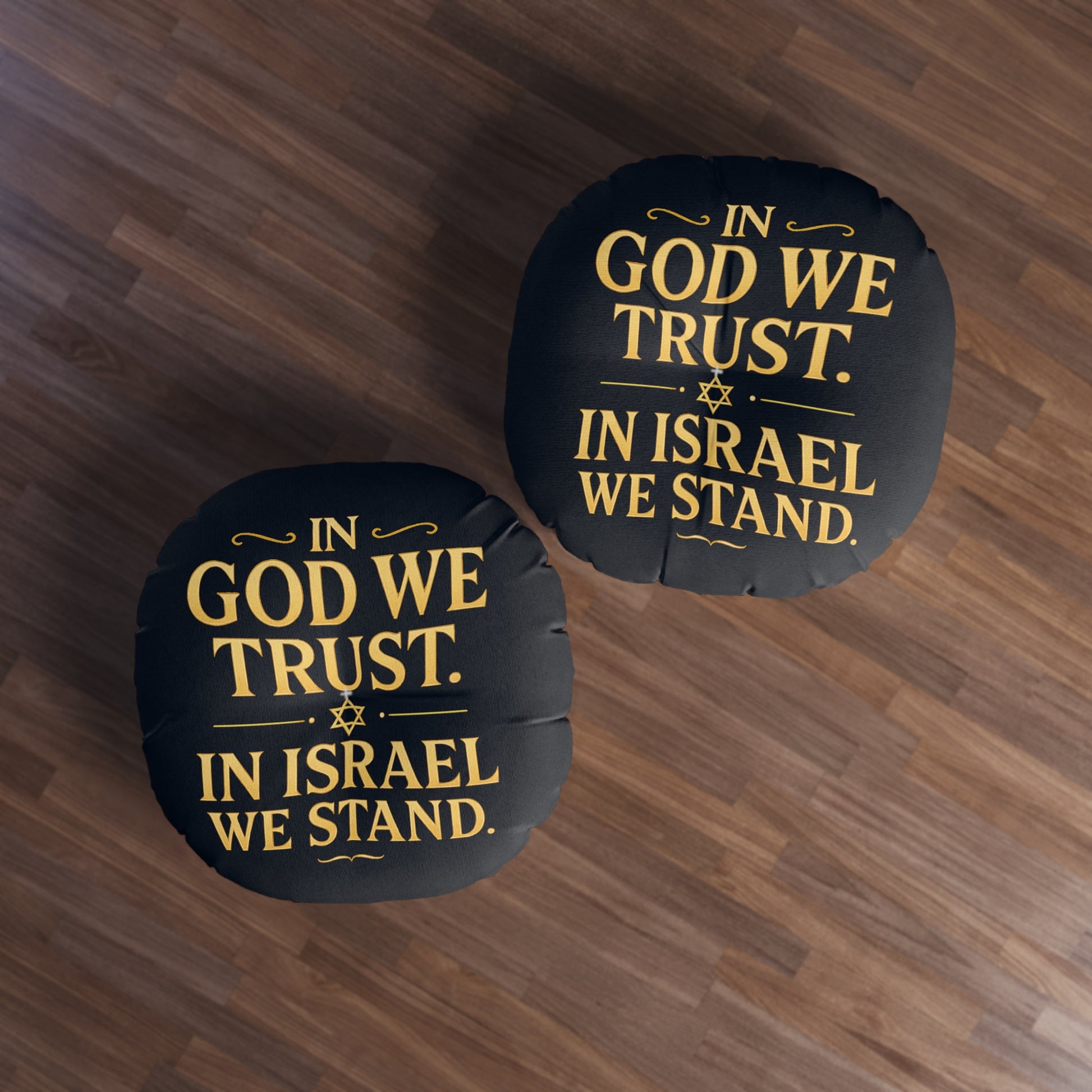 In God With Israel Tufted Floor Pillow, Round - American Zionist
