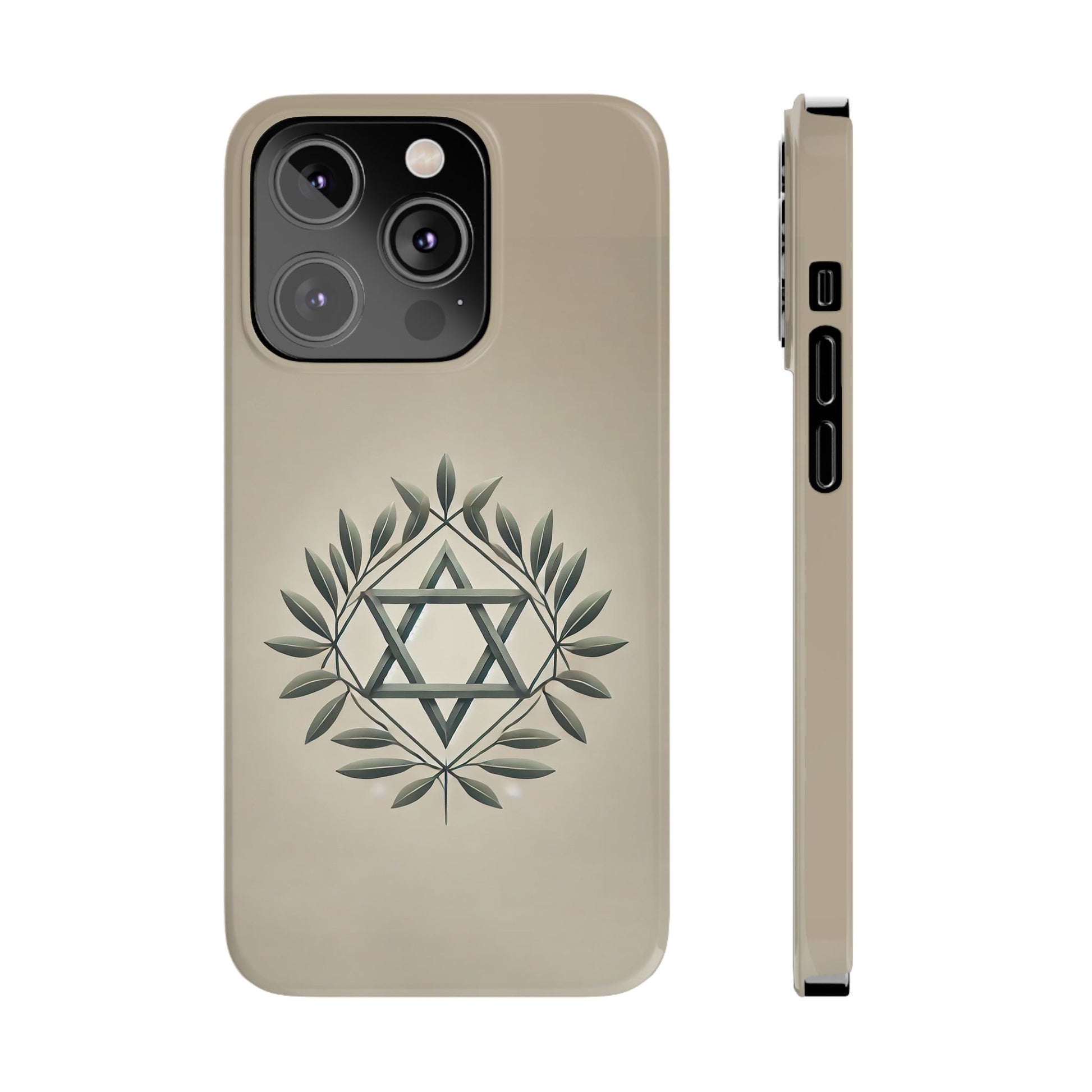 Olive and Star of David Slim Phone Cases - American Zionist