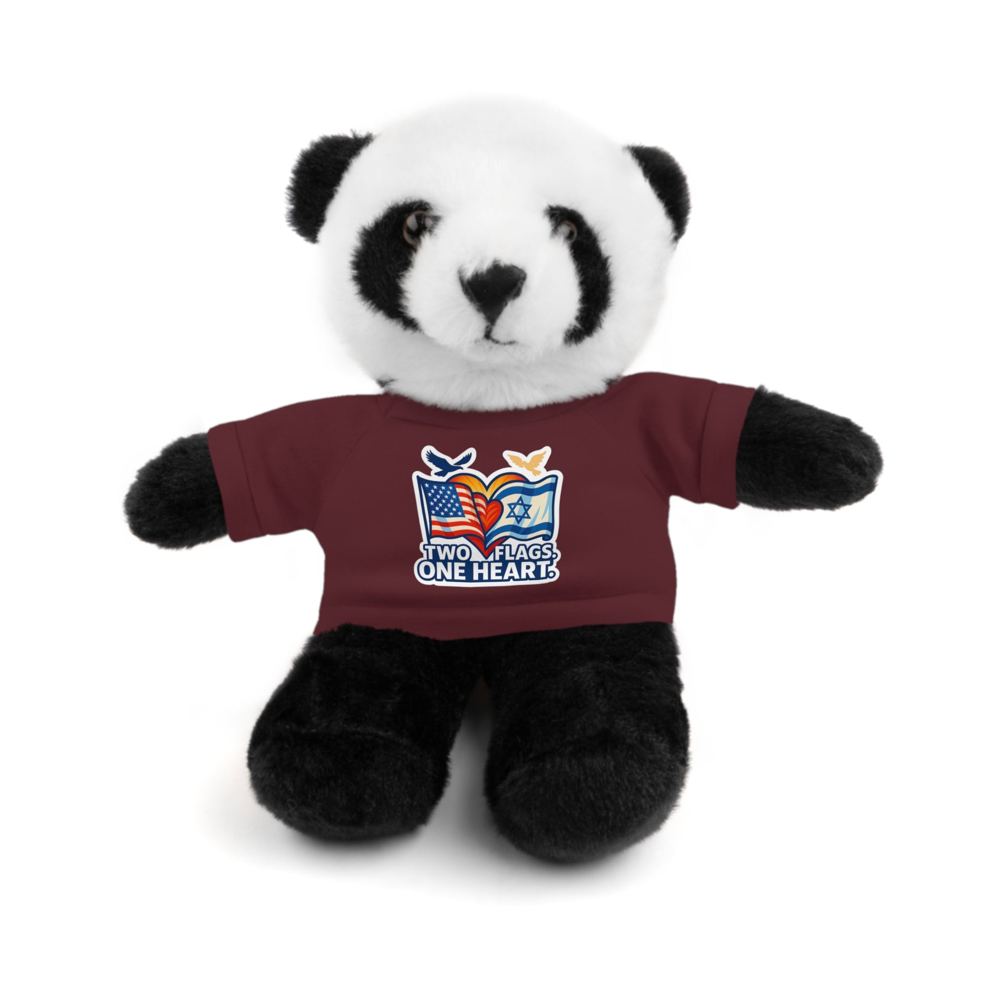 Two Flags. One Heart Stuffed Animals with Tee - American Zionist