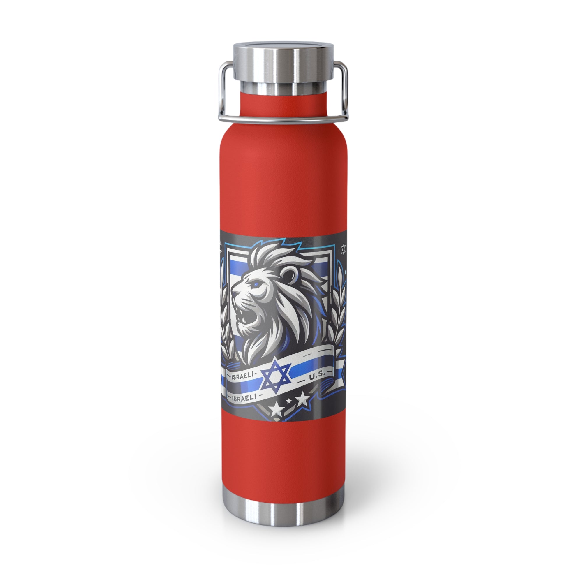 Lion of Judah Crest Copper Vacuum Insulated Bottle, 22oz - American Zionist
