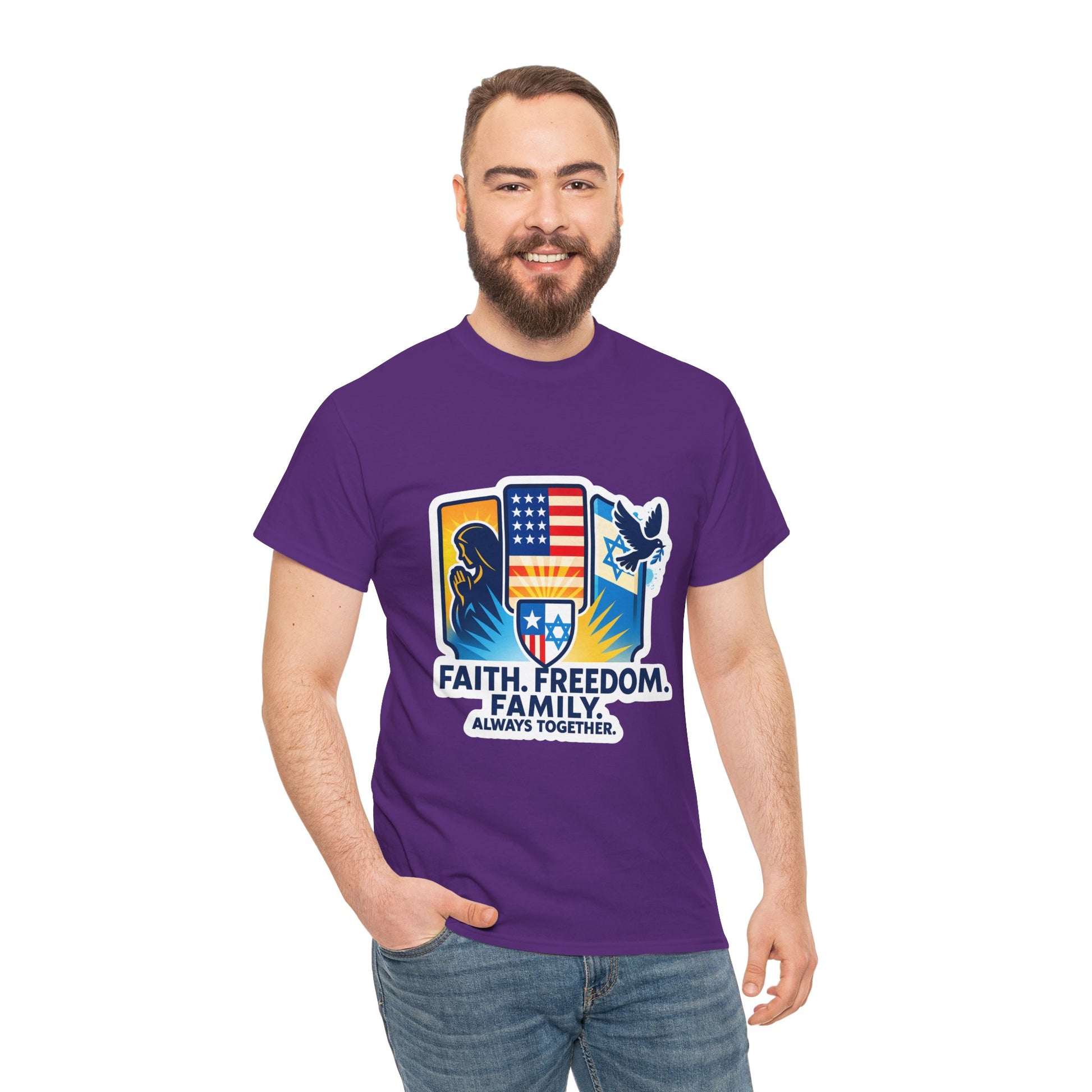 Shield Of Togetherness Unisex Heavy Cotton Tee - American Zionist