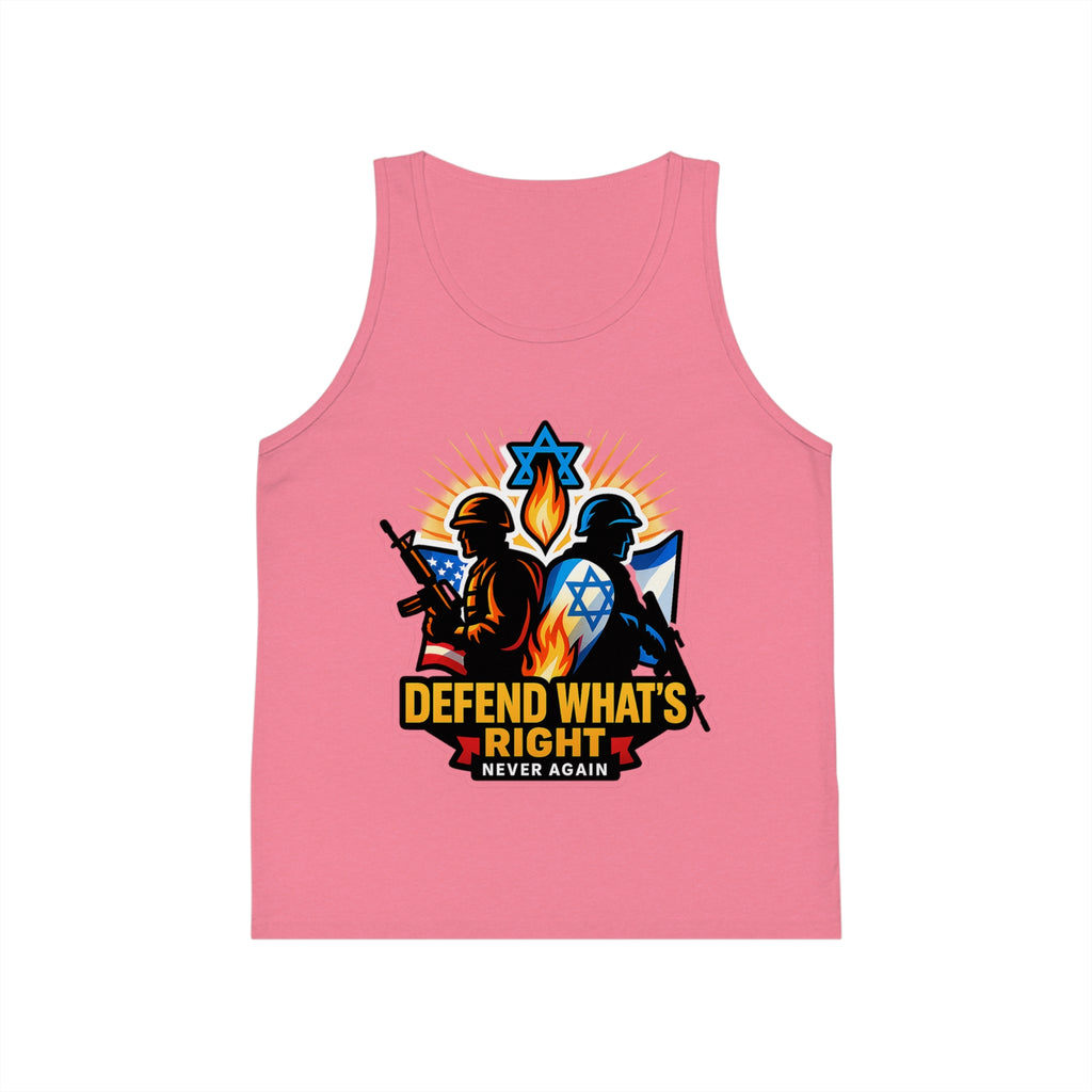 Defend What's Right Kids Jersey Tank Top - American Zionist