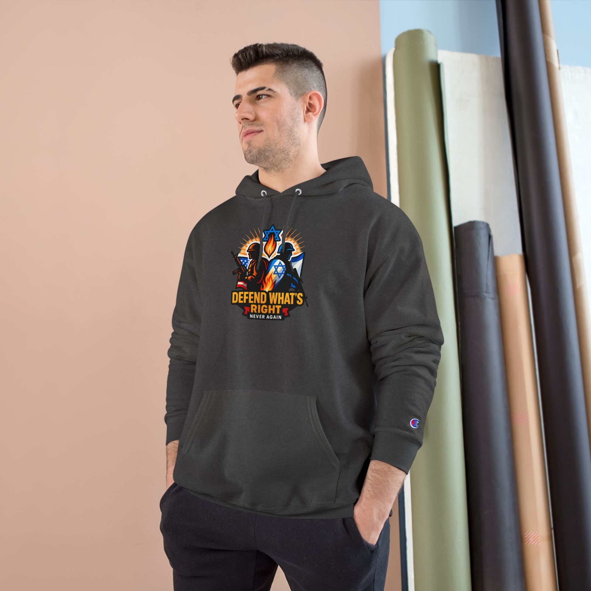Defend What's Right Champion Hoodie - American Zionist