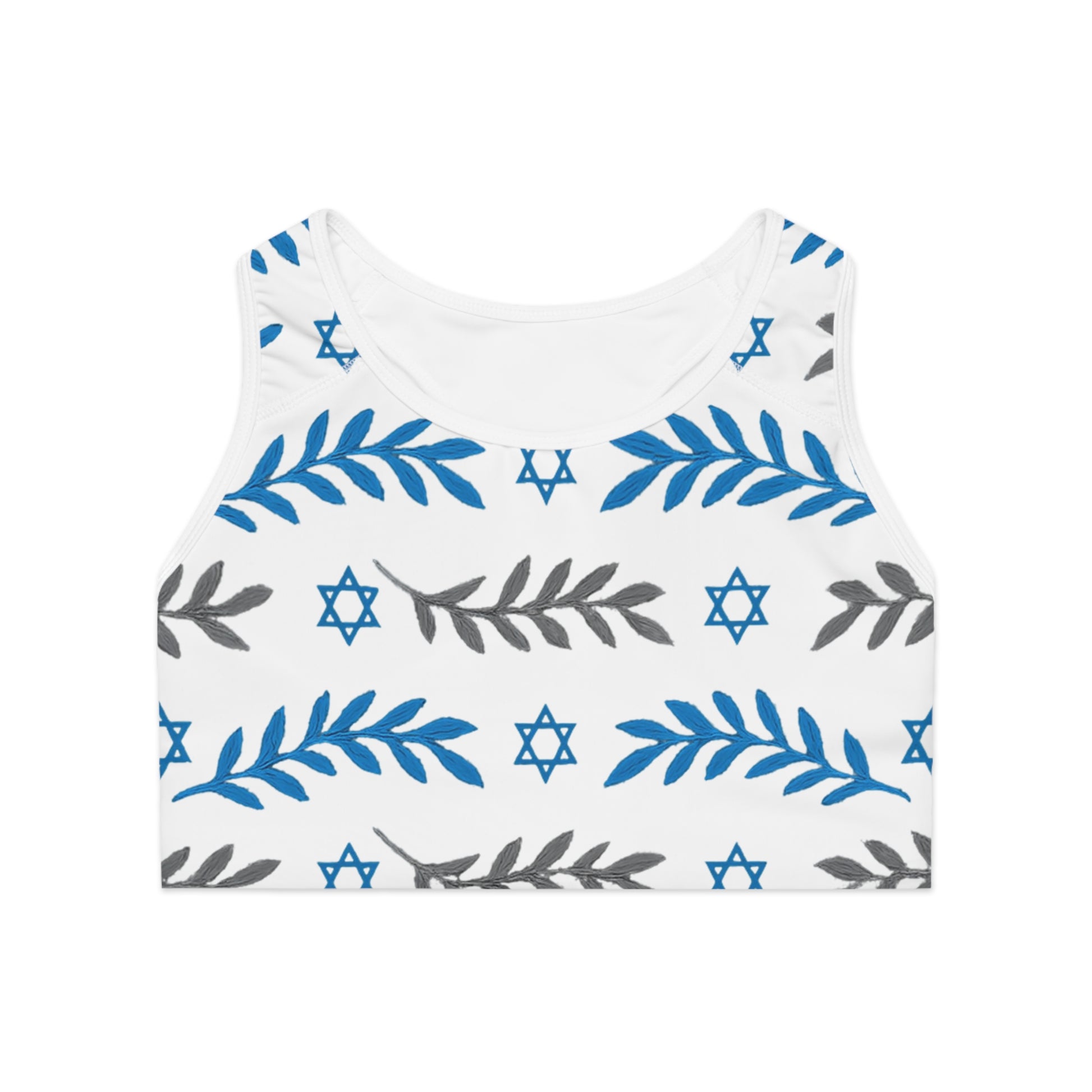 Olive and Shield Sports Bra (AOP) - American Zionist