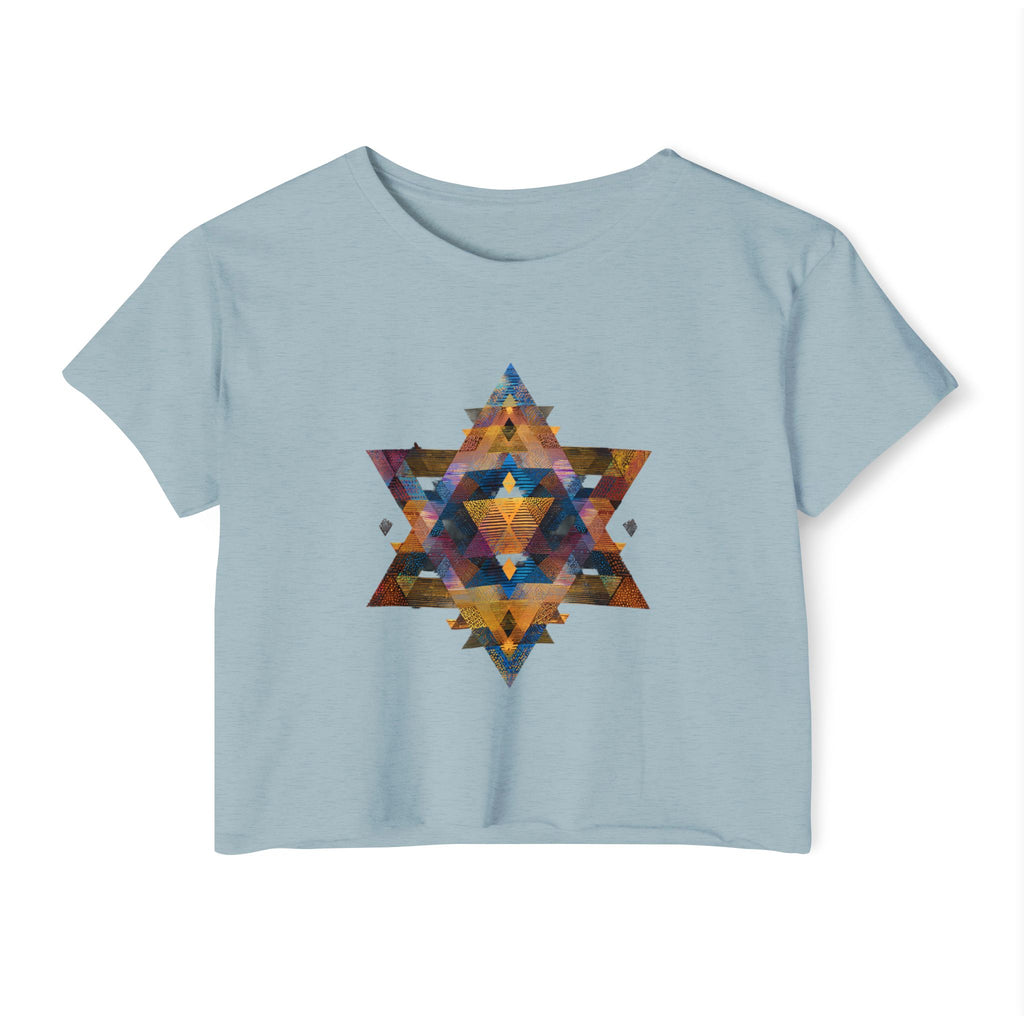 Star of David Geometric Women's Festival Crop Top - American Zionist