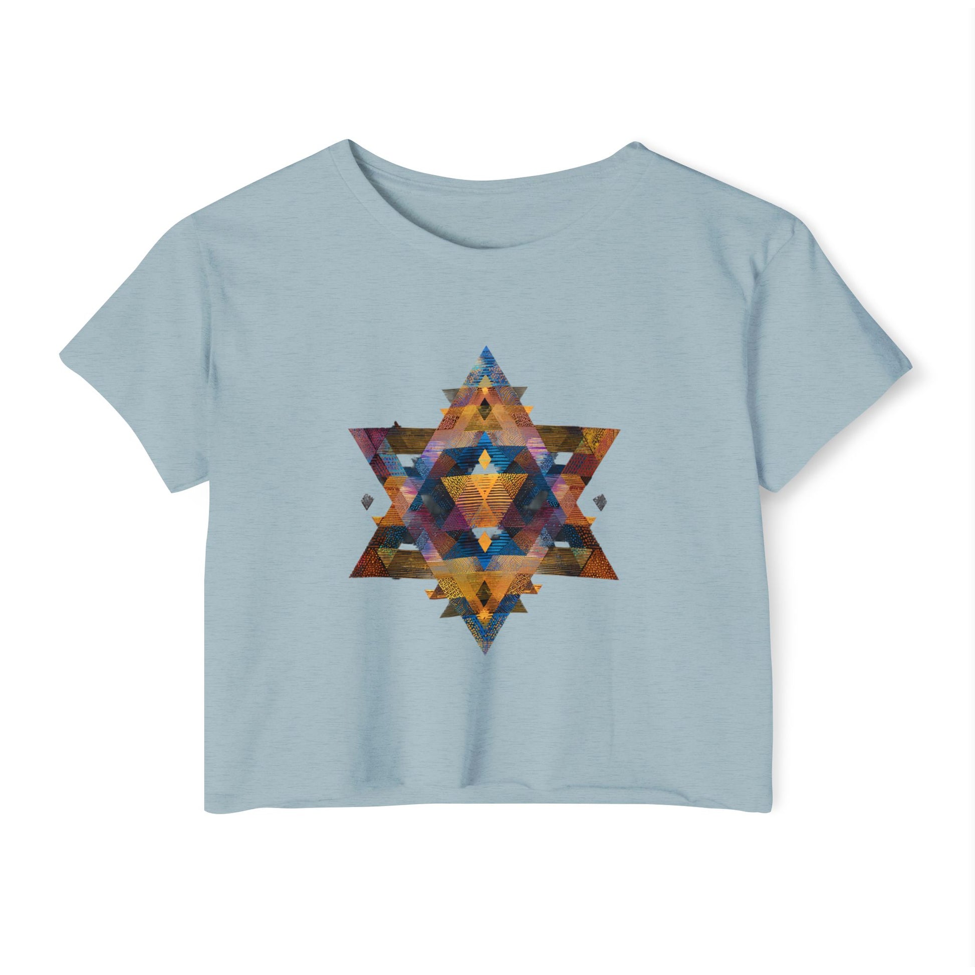 Star of David Geometric Women's Festival Crop Top - American Zionist