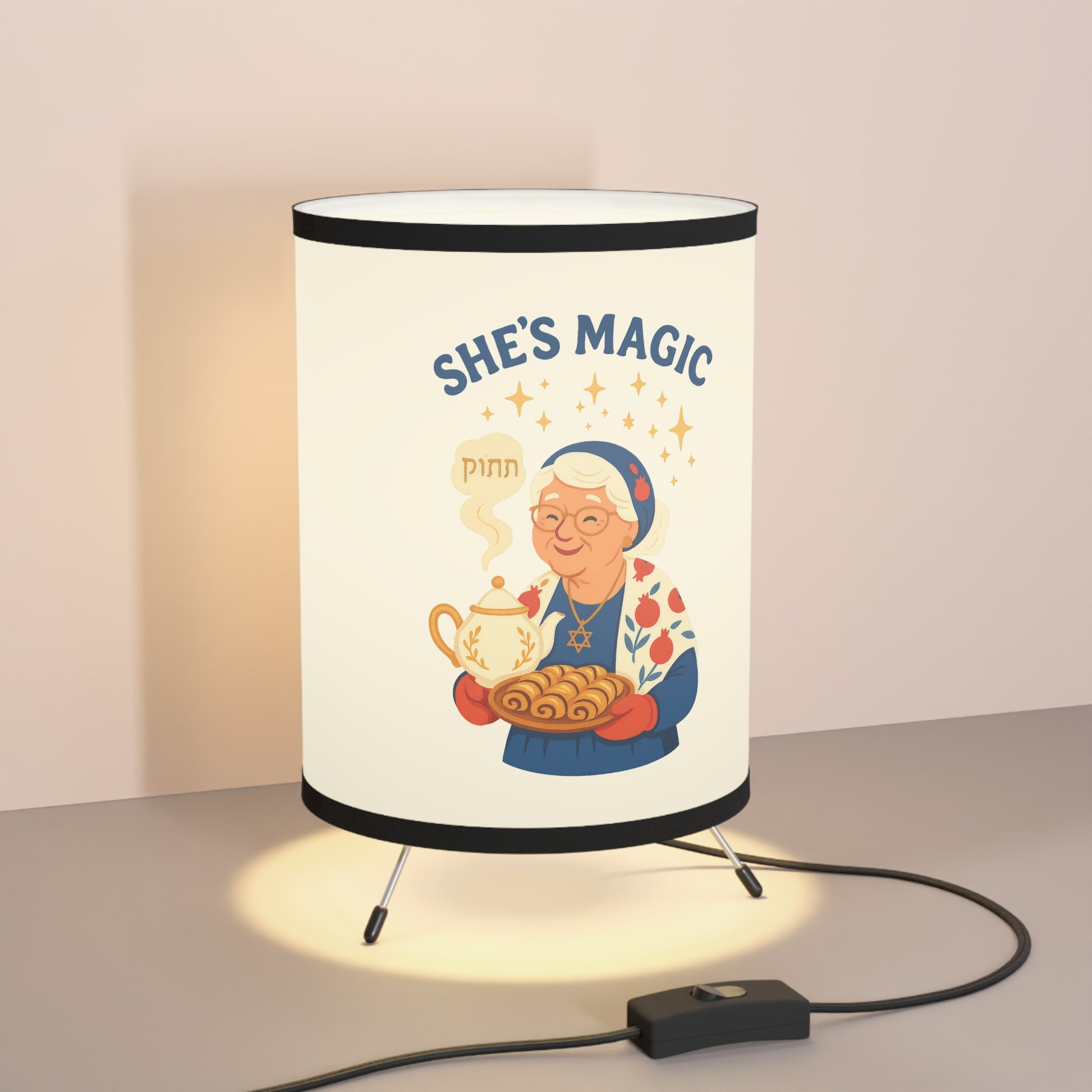 Grandma Magic Tripod Lamp with High - Res Printed Shade - American Zionist