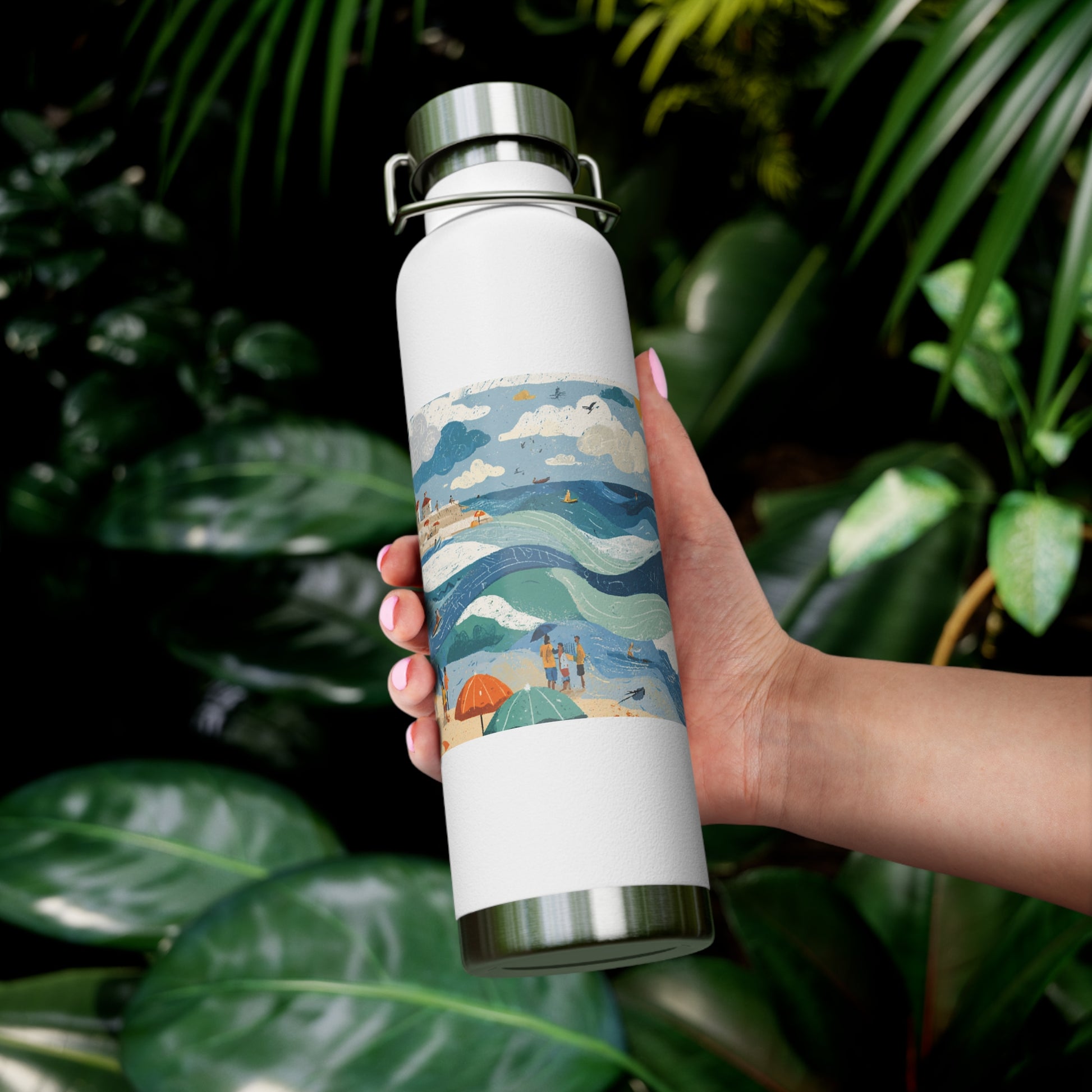 Tel Aviv Beach Copper Vacuum Insulated Bottle, 22oz - American Zionist