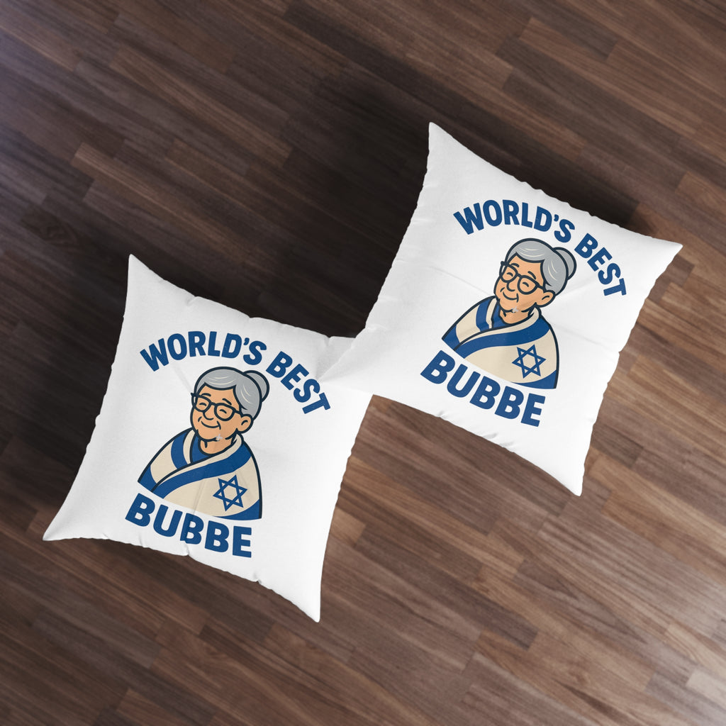 Best Bubbe Tufted Floor Pillow, Square - American Zionist