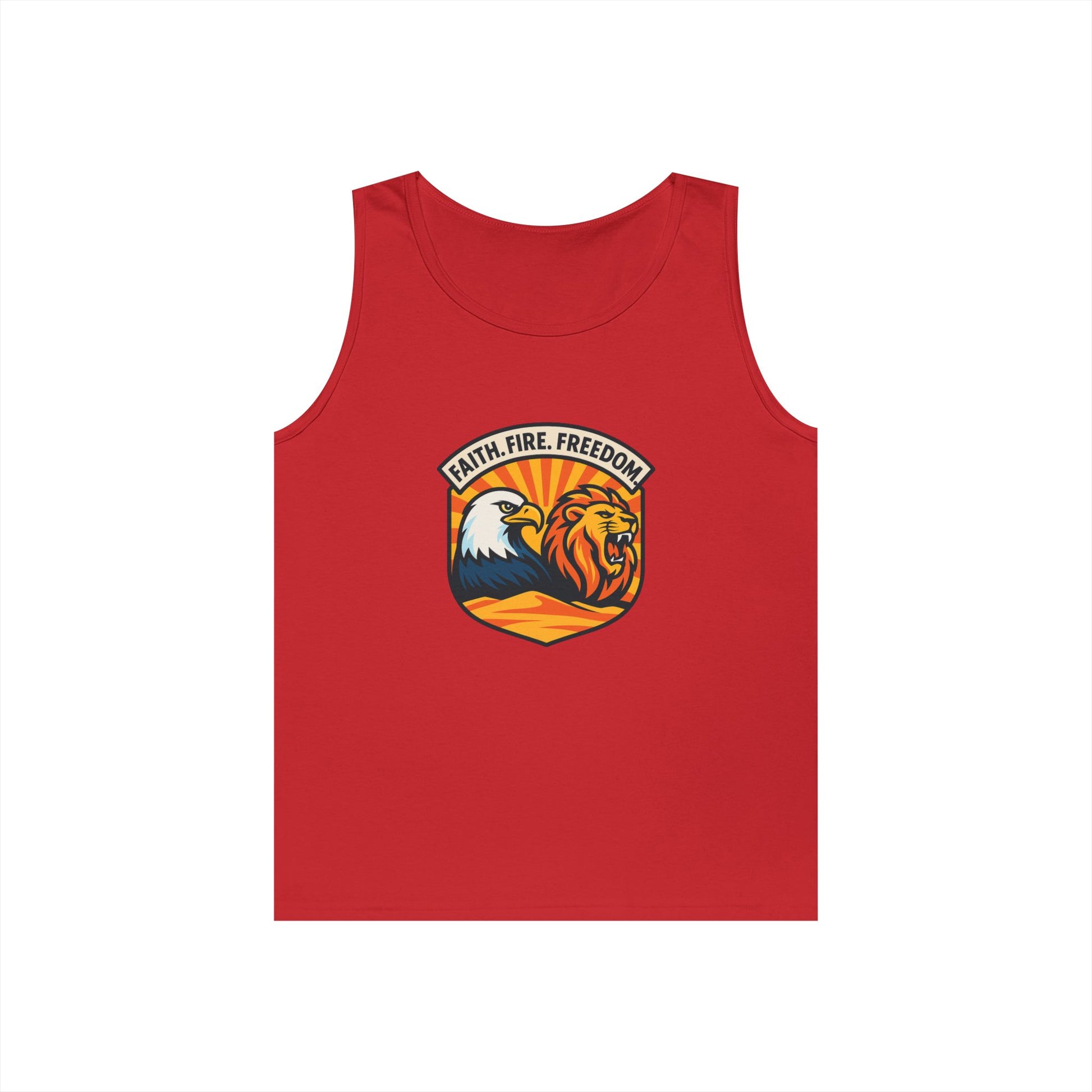 Lions Eagles Rise Unisex Heavy Cotton Tank Top - American Zionist