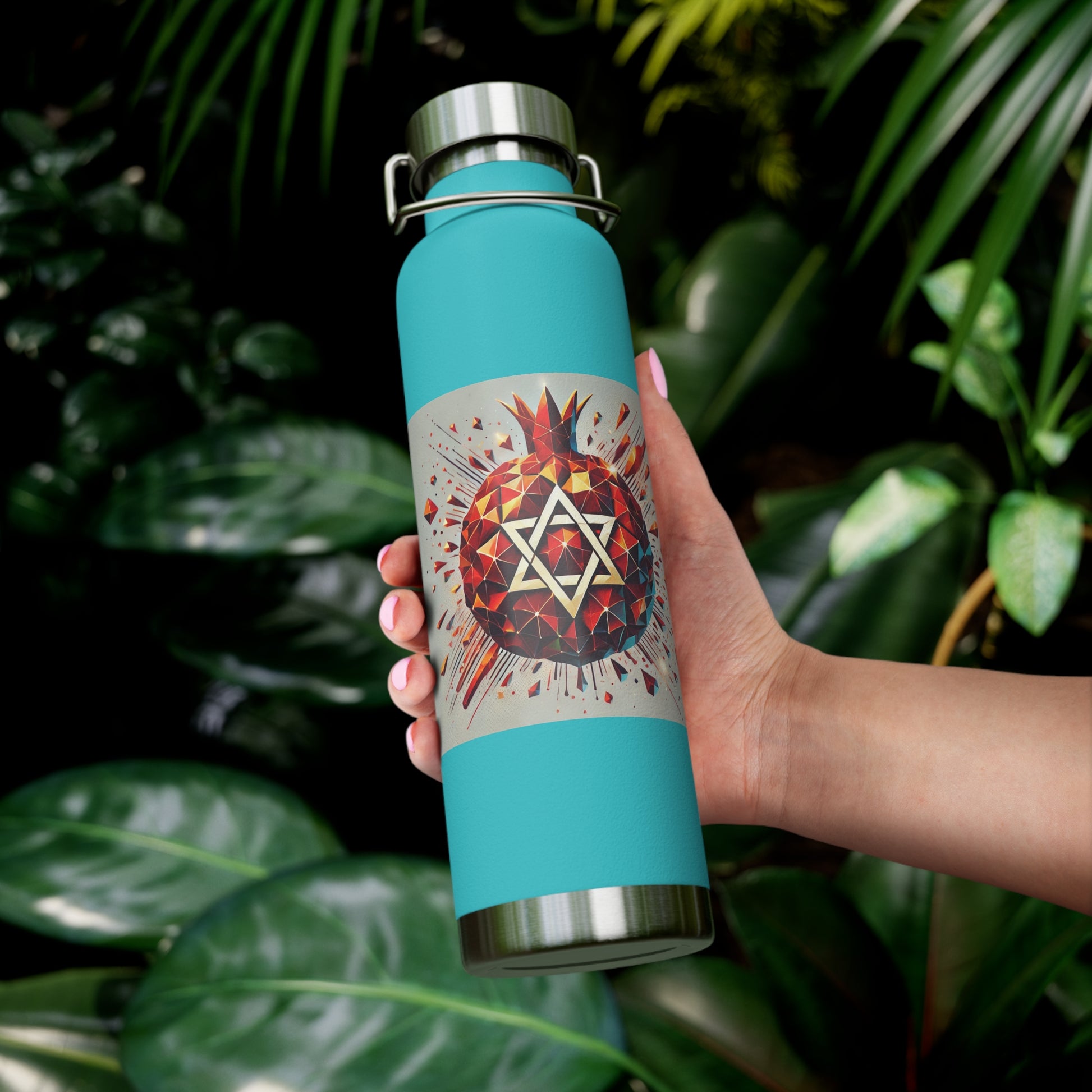 Pomegranate Star of David Copper Vacuum Insulated Bottle, 22oz - American Zionist