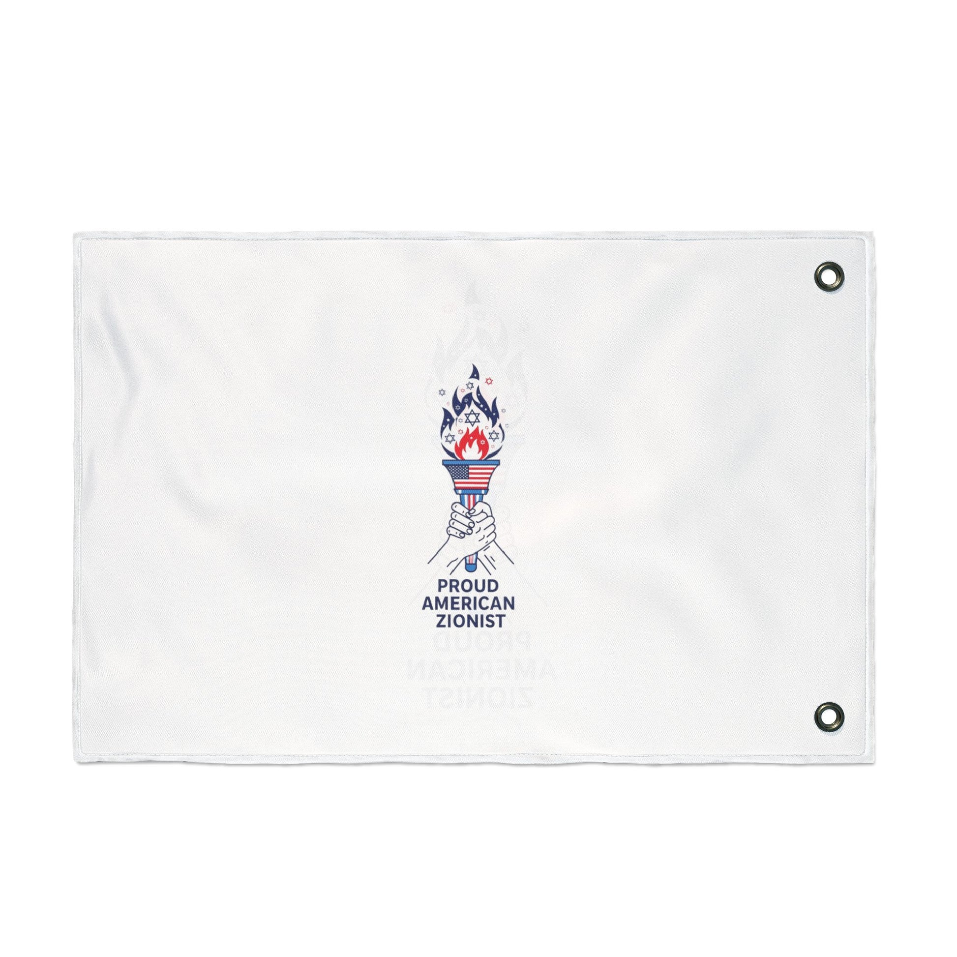 Proud American Zionist Torch Double Sided Flag - American Zionist