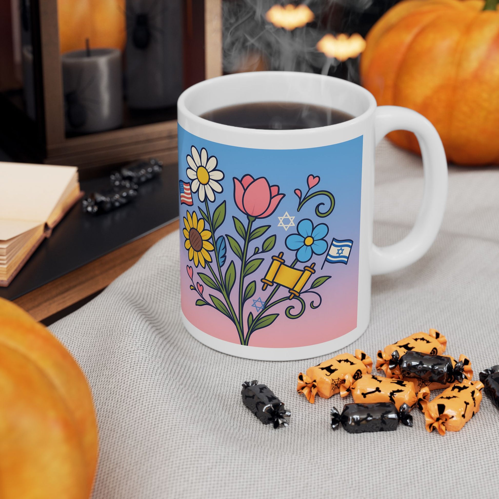 Flourish With Freedom Ceramic Mug 11oz, 15oz - American Zionist