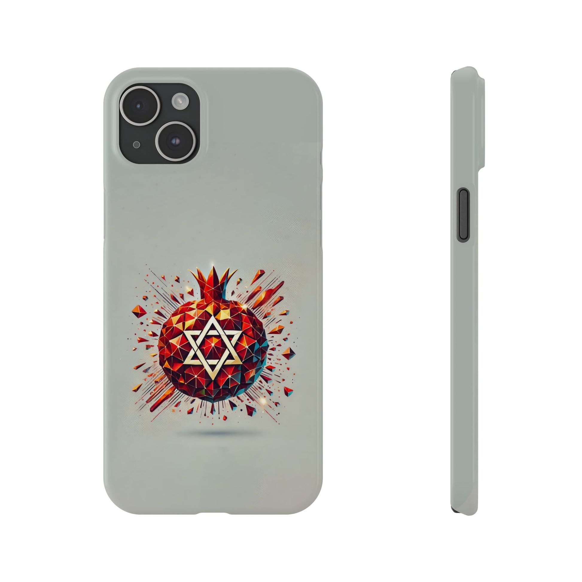 Pomegranate Star of David Slim Phone Cases - American Zionist