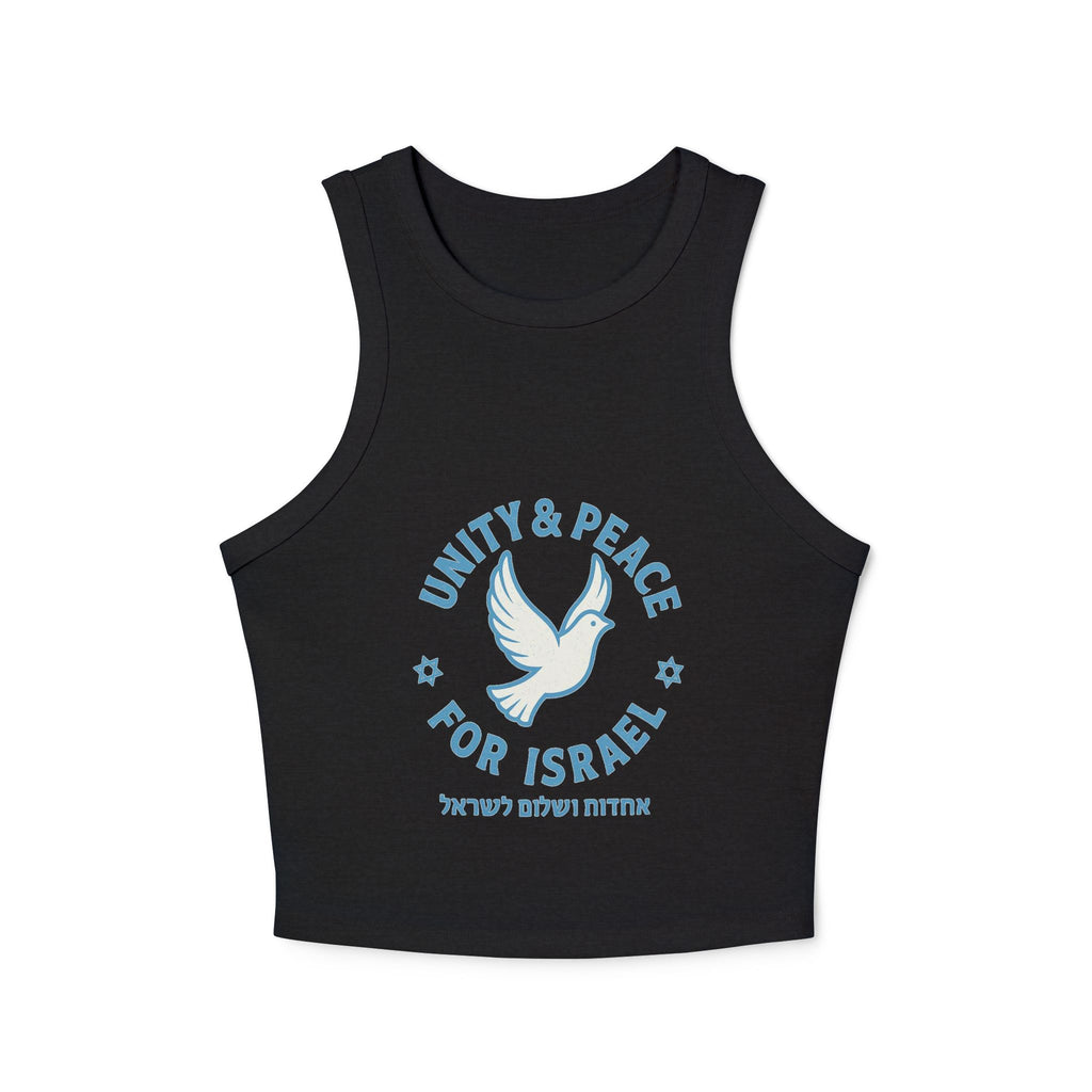 Unity Peace For Israel Women's Micro Rib Racer Tank Top - American Zionist