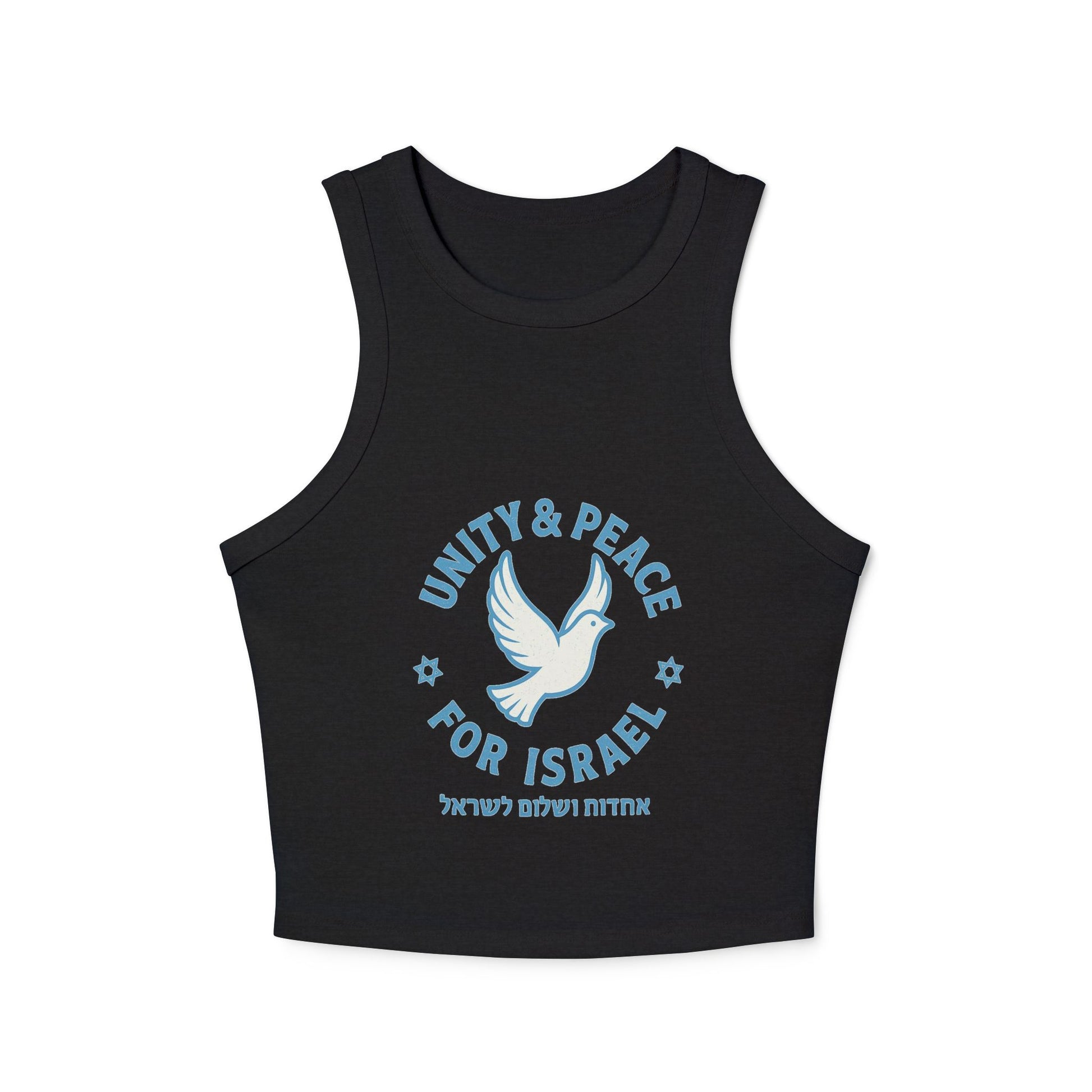 Unity Peace For Israel Women's Micro Rib Racer Tank Top - American Zionist