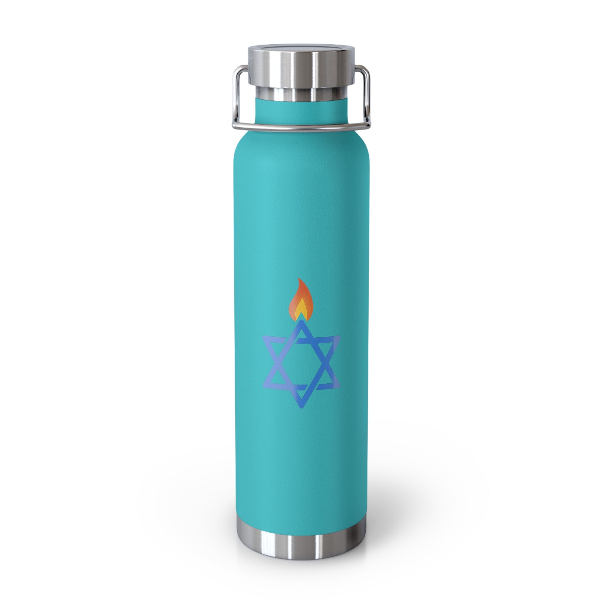 Fire Stars Of David Copper Vacuum Insulated Bottle, 22oz - American Zionist