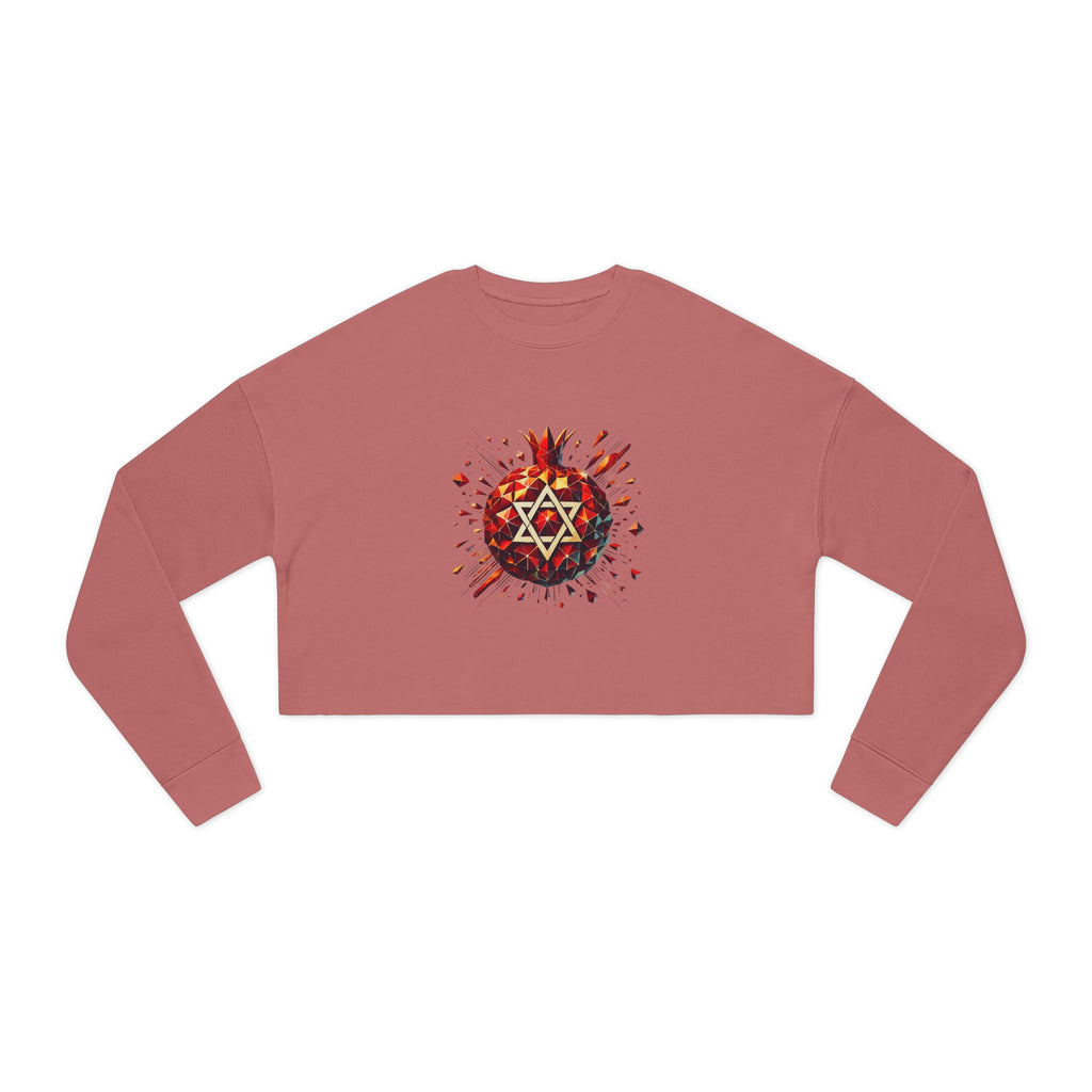 Pomegranate Star of David Women's Cropped Sweatshirt - American Zionist